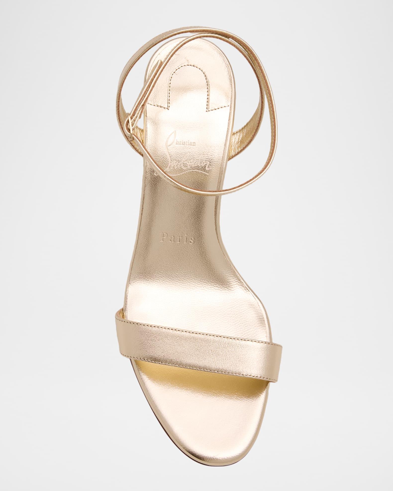 Miss Z Metallic Leather Red Sole Sandals Product Image