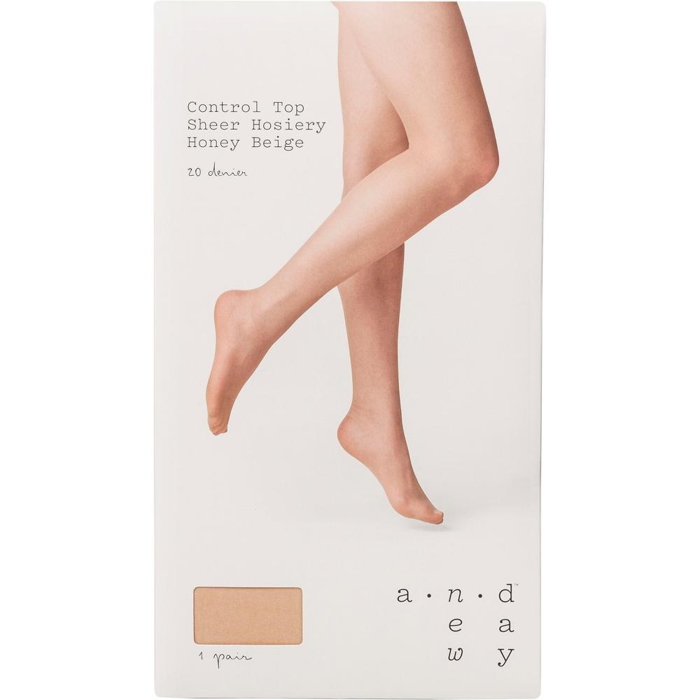 Womens 20D Sheer Control Top Tights - A New Day Honey 1X/2X Product Image