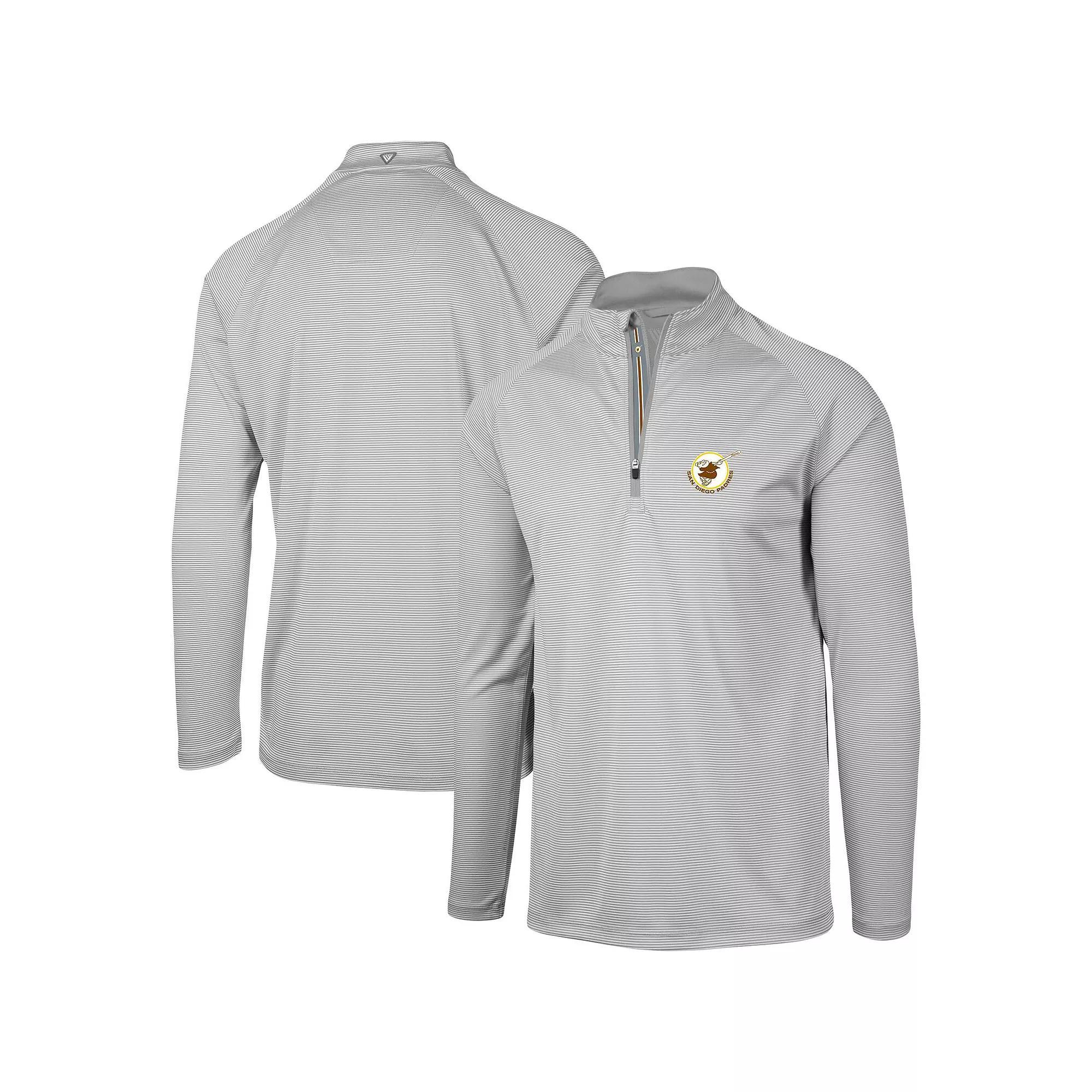 Men's Levelwear Gray San Diego Padres Orion Historic Logo Raglan Quarter-Zip Jacket, Size: 2XL, Grey Product Image