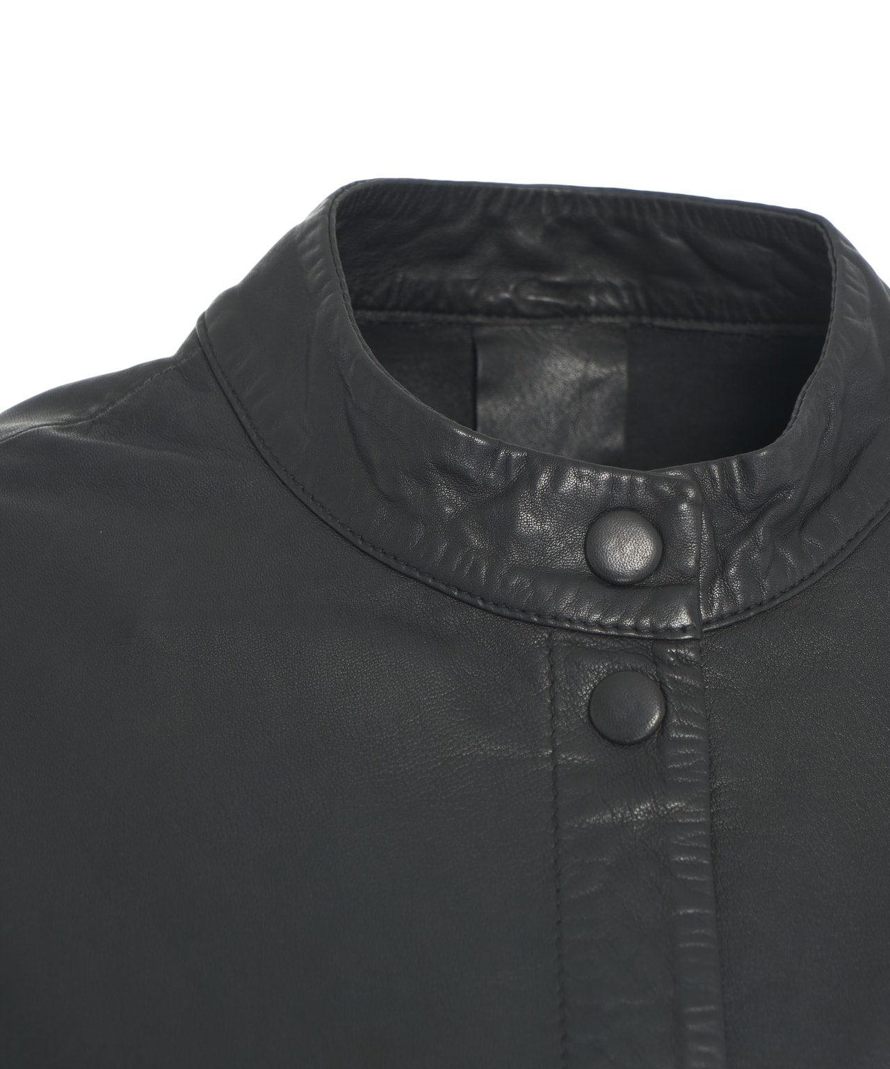 Leather jacket with drawstring Product Image