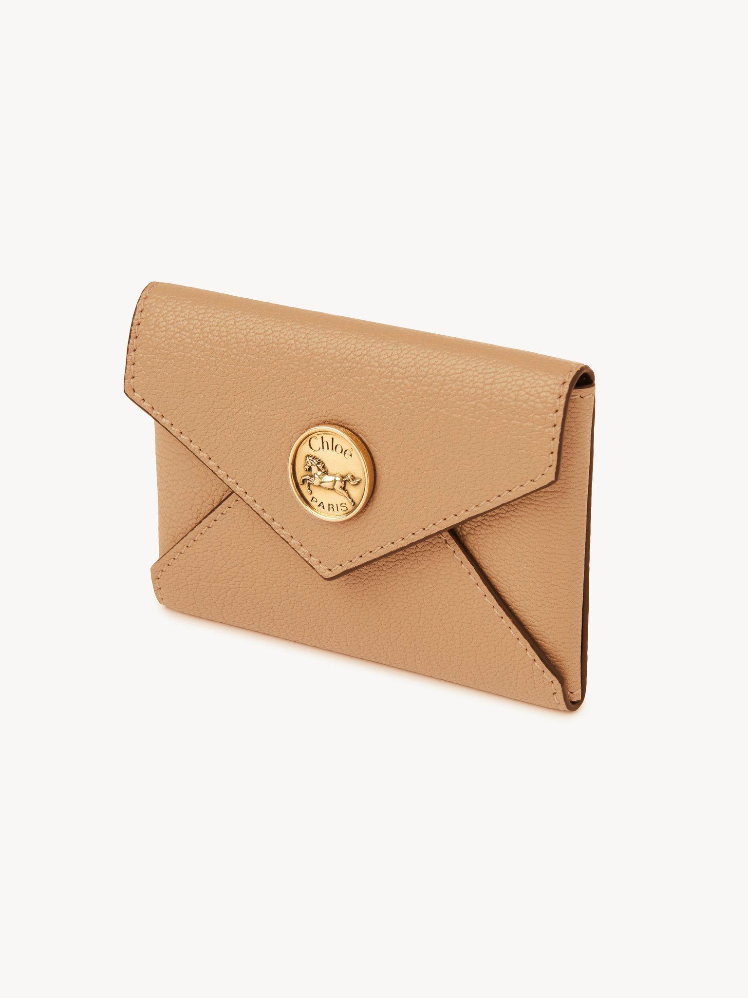 Envelope card holder in grained leather Product Image