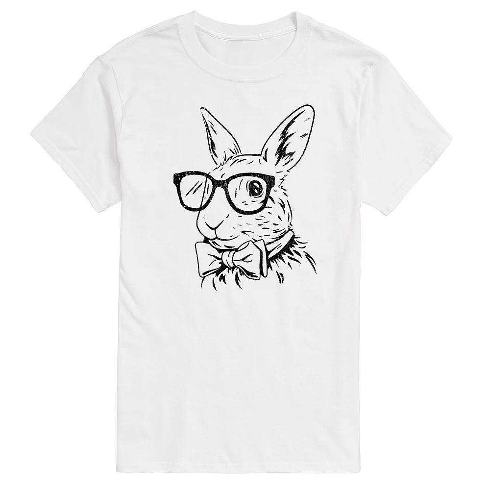 Men's Bunny Bow Tie Graphic Tee, Size: Small, Yellow Product Image