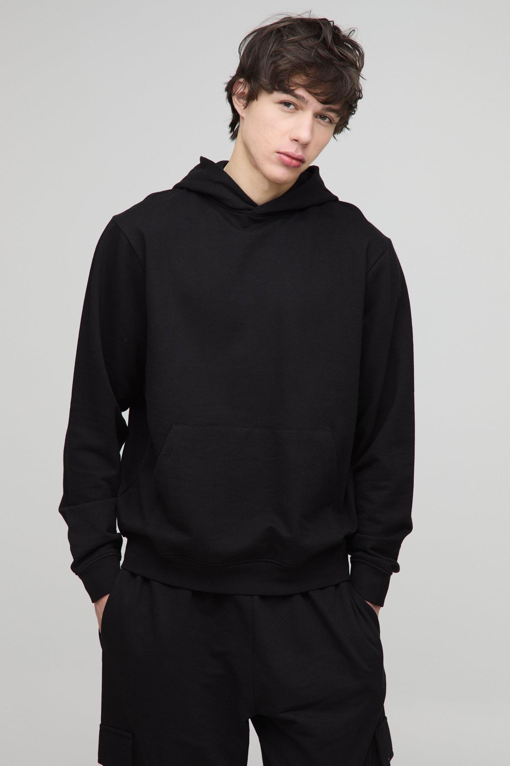 Tall 260GSM Loopback Regular Fit Basic Hoodie | boohooMAN USA Product Image