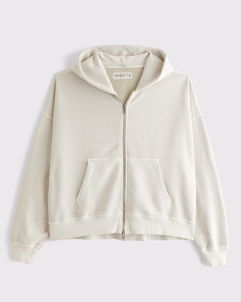 Cropped Essential Full-Zip Hoodie Product Image