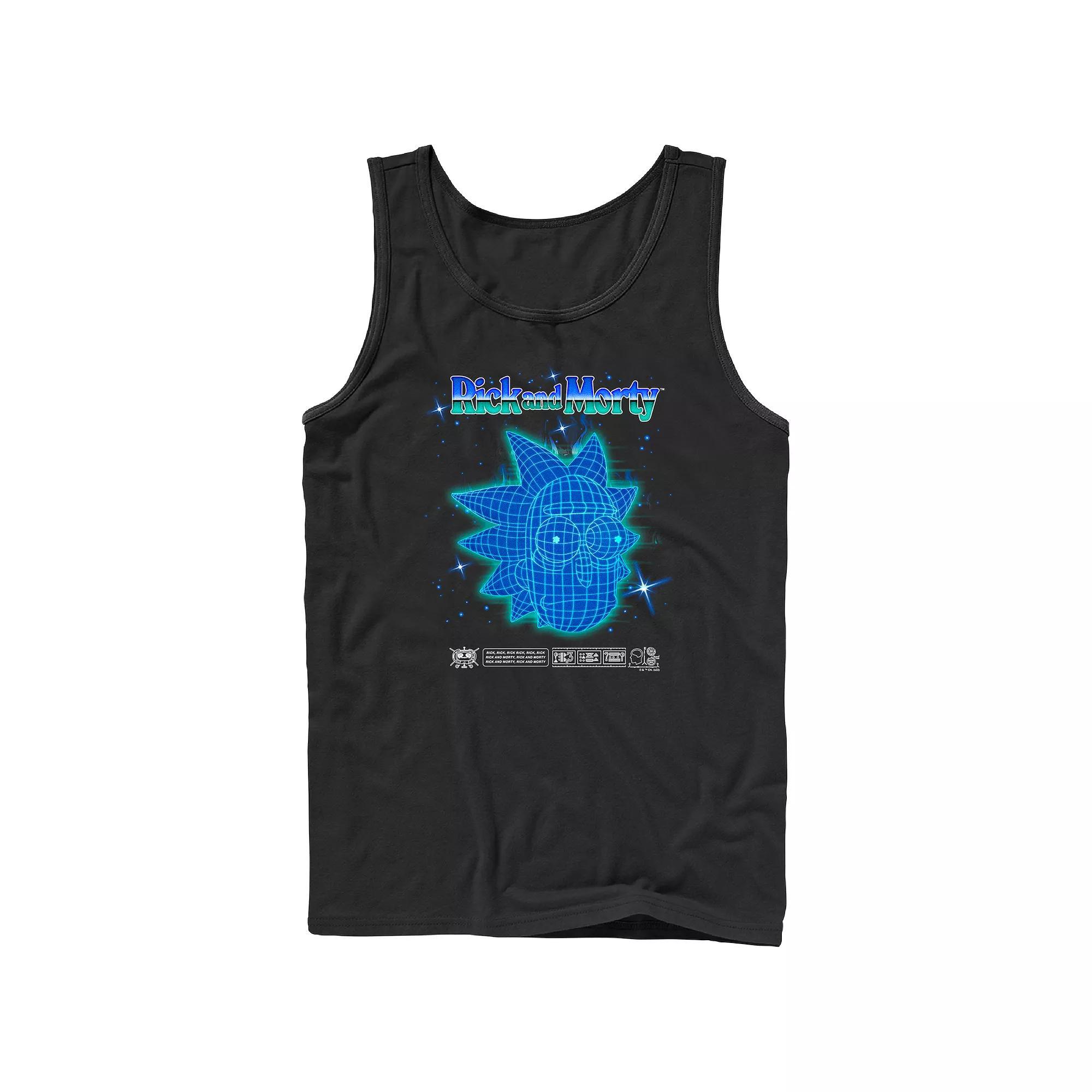 Men's Rick And Morty Rick Head Blueprint Graphic Tank Top, Size: XL, Black Product Image
