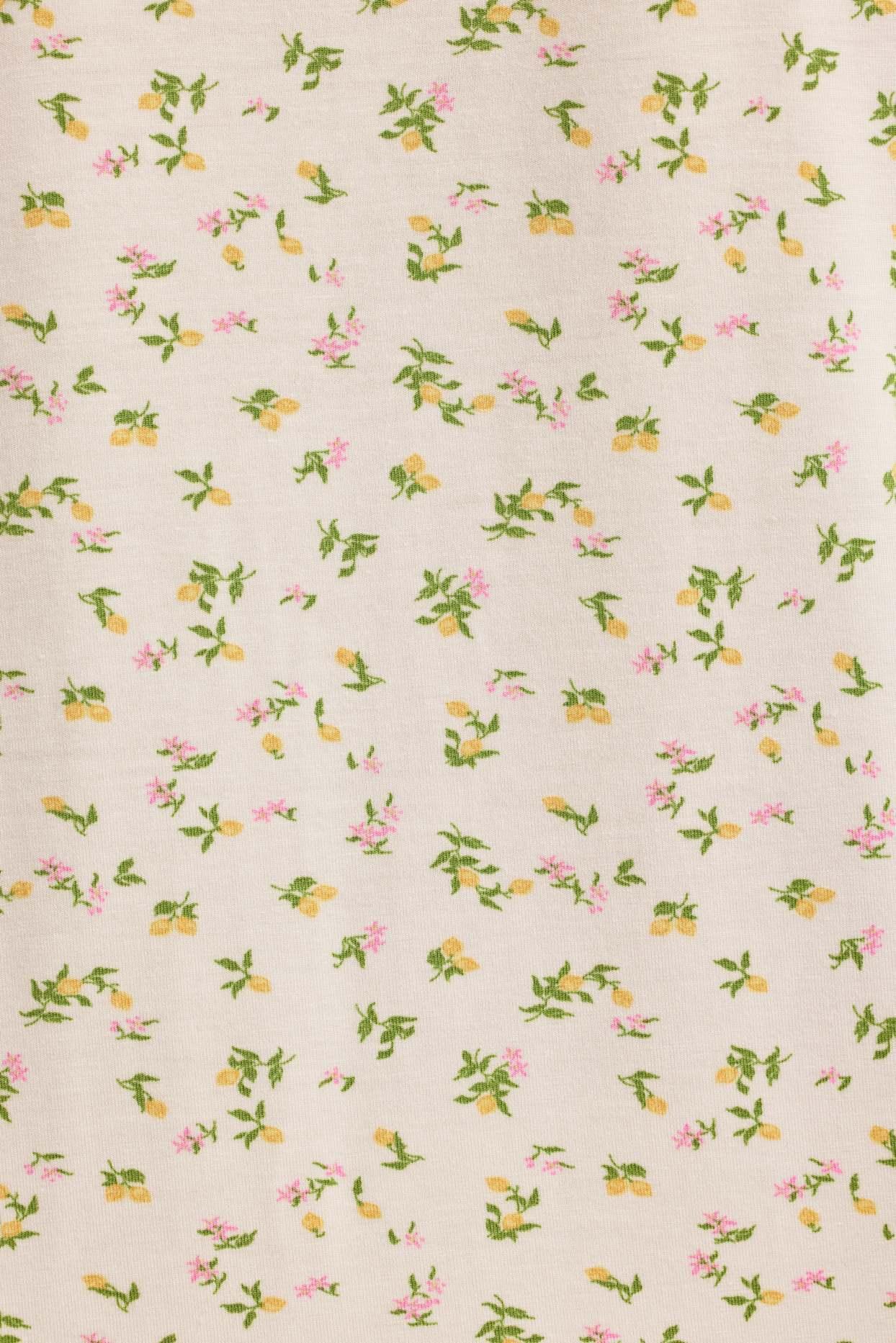 Modal Ruffle-Trim Pyjama Shorts in Lemon Print Product Image