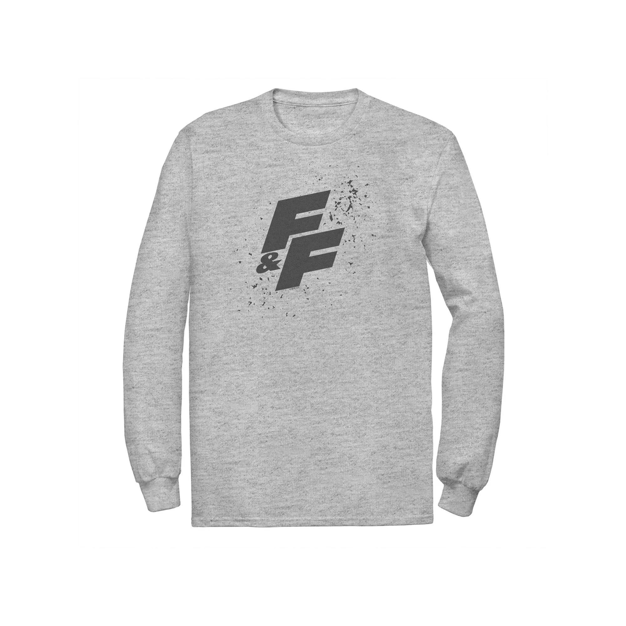 Big & Tall Fast & Furious Paint Splatter Bold Logo Long Sleeve Tee, Men's, Size: XXL Tall, Athletic Grey Product Image