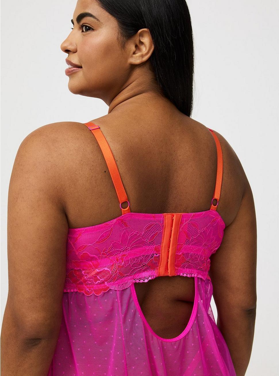 Lace Underwire Point D'Esprit Babydoll Product Image