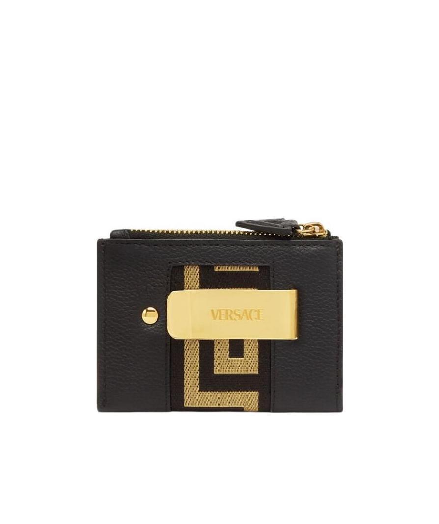 VERSACE La Greca Detail Cardholder In Black Product Image