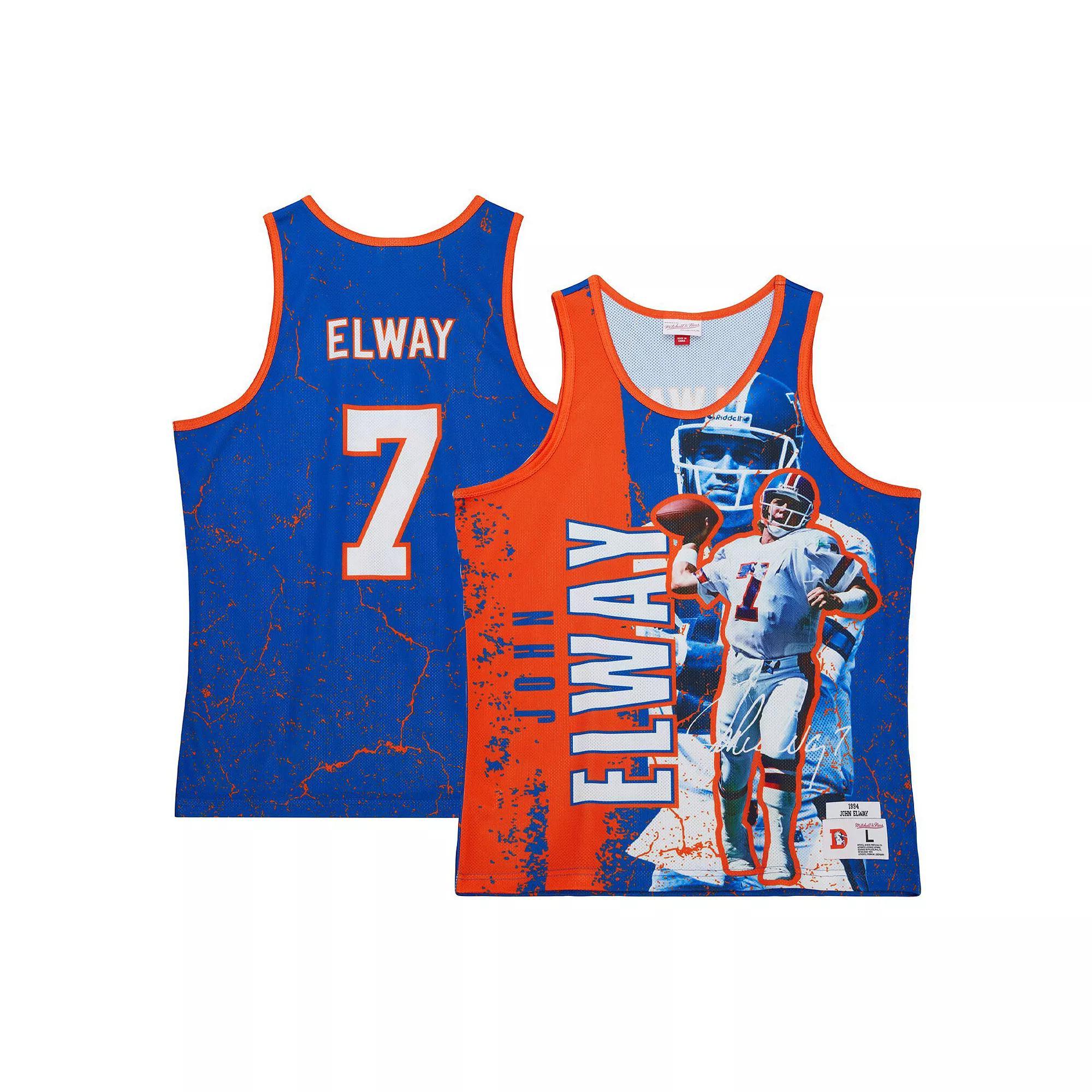 Men's Mitchell & Ness John Elway Royal Denver Broncos 1994 Player Burst Tank Top, Size: 3XL, Blue Product Image