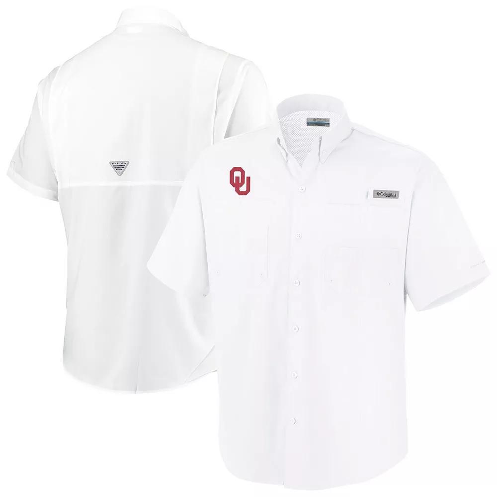 Men's Columbia White Oklahoma Sooners Big & Tall Collegiate Tamiami Button-Down Shirt,  Product Image