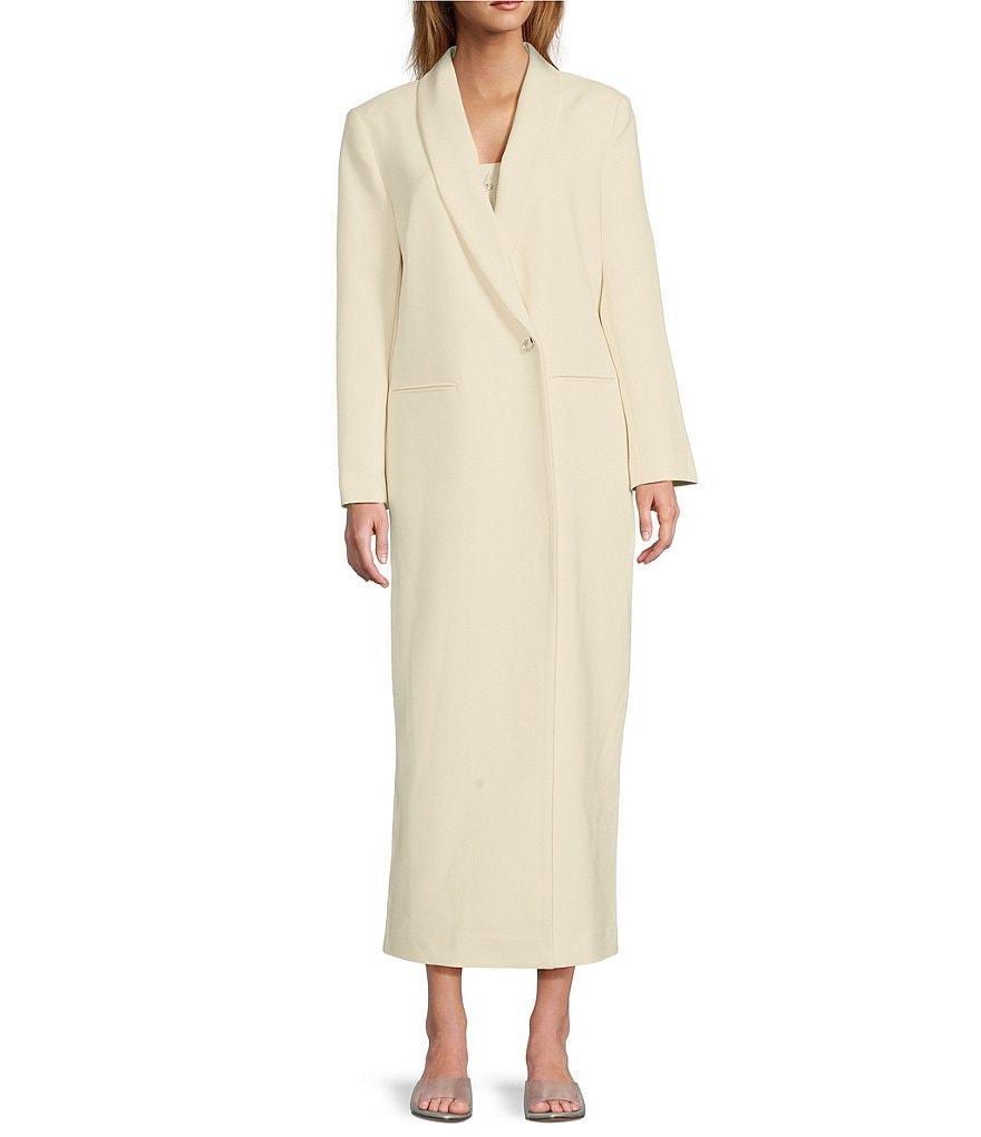 Antonio Melani x Elizabeth Damrich Cocktail Crepe Long Sleeve Full-Length Single-Breasted Coat Product Image