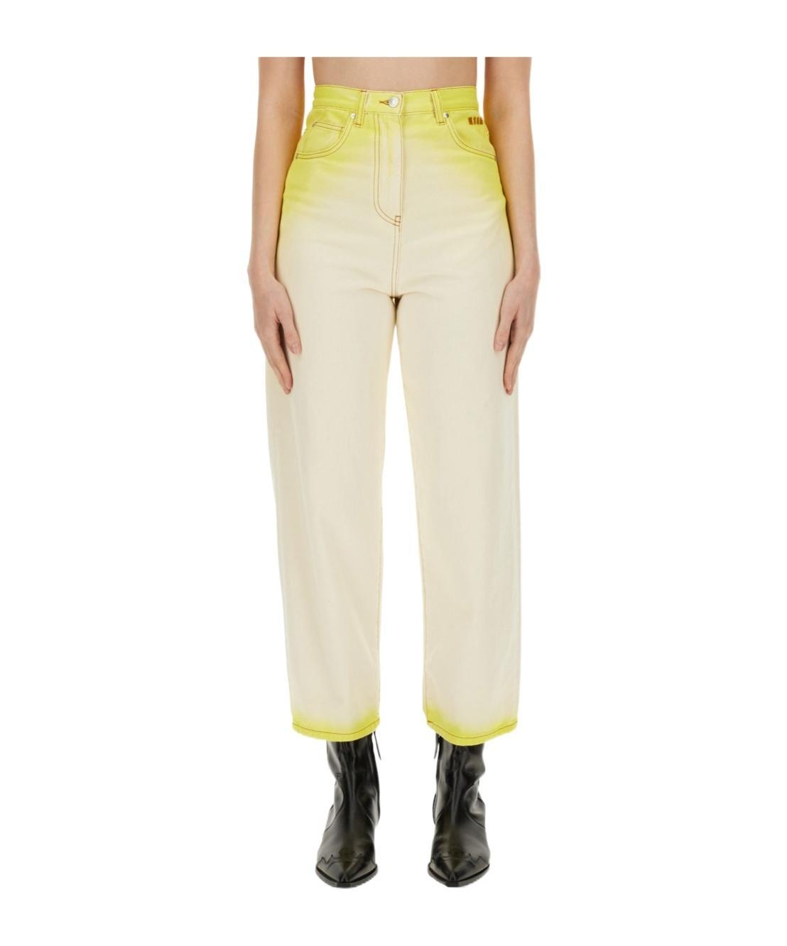 MSGM Cotton Jeans In Yellow Product Image