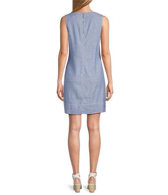Tommy Bahama Palm-A-Dora Linen Blend Twill Split Neck Sheath Dress Product Image