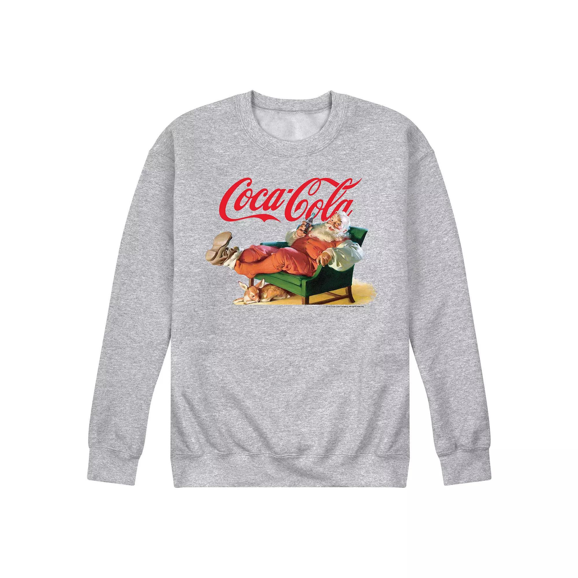 Men's CocaCola Santa Coke Sweatshirt, Size: Small, Gray Product Image