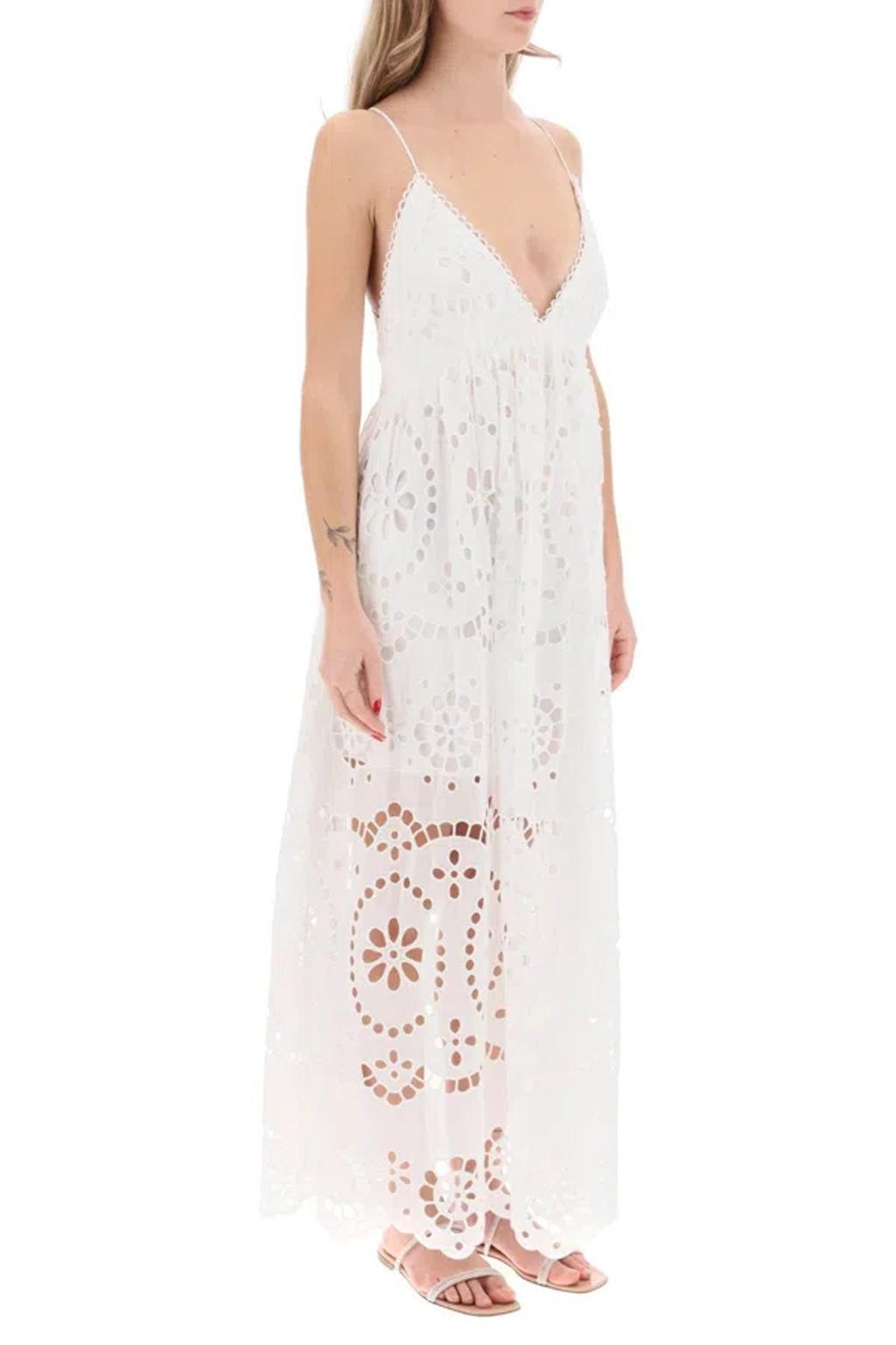 ZIMMERMANN Linen Embroidered Lexi Dress In White Product Image