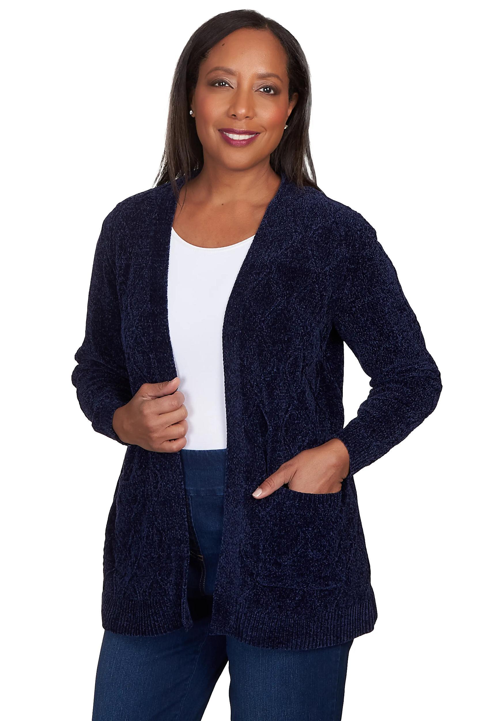 Chenille Long Open Cardigan Product Image