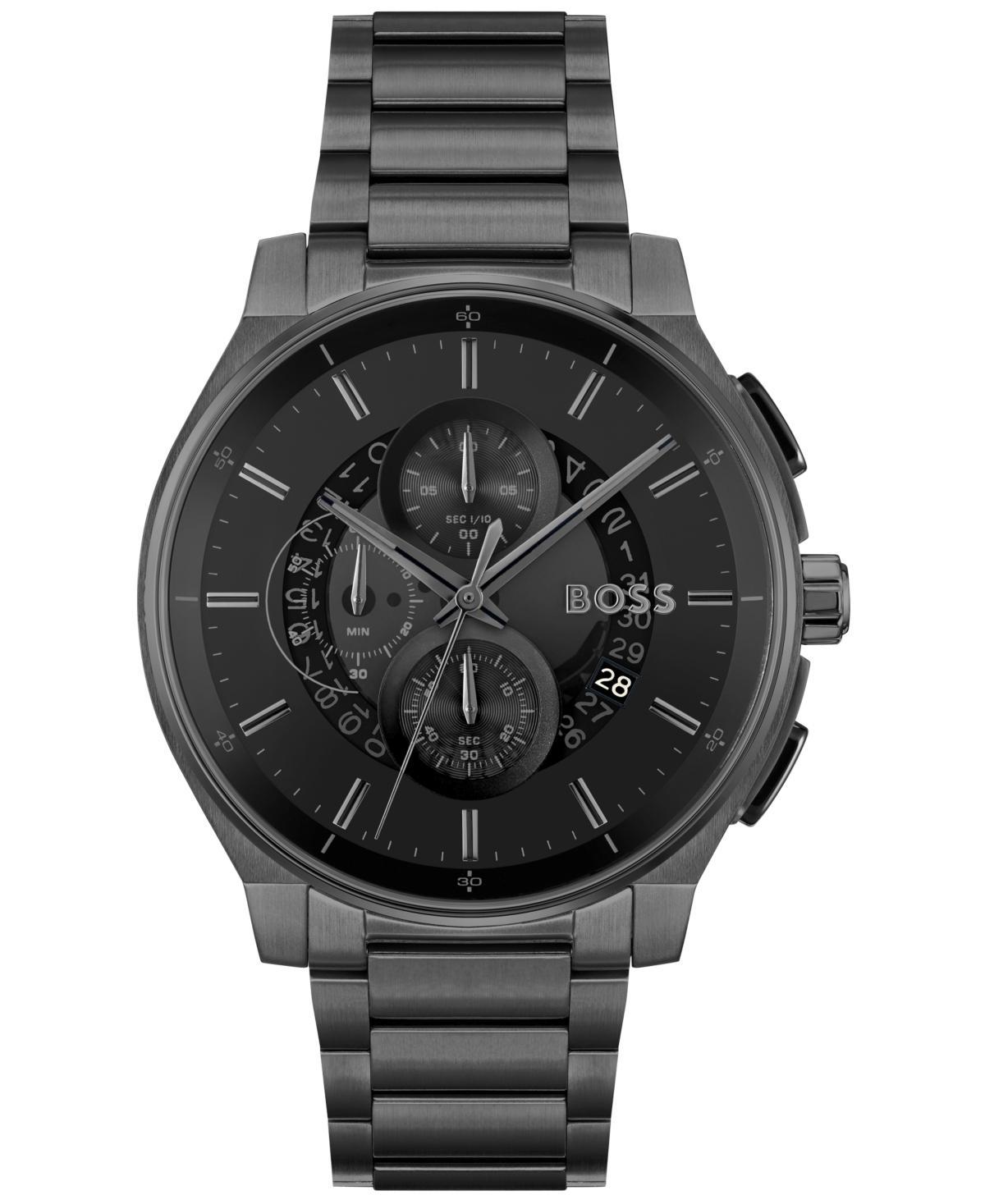 Hugo Boss Mens Peak 2.0 Quartz Chronograph Black Tone Stainless Steel Bracelet Watch Product Image