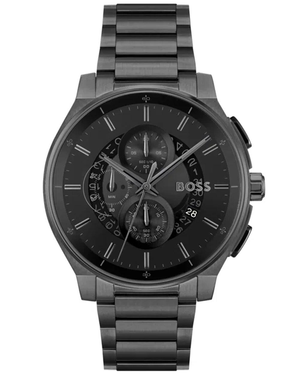 Hugo Boss Mens Peak 2.0 Quartz Chronograph Black Tone Stainless Steel Bracelet Watch Product Image