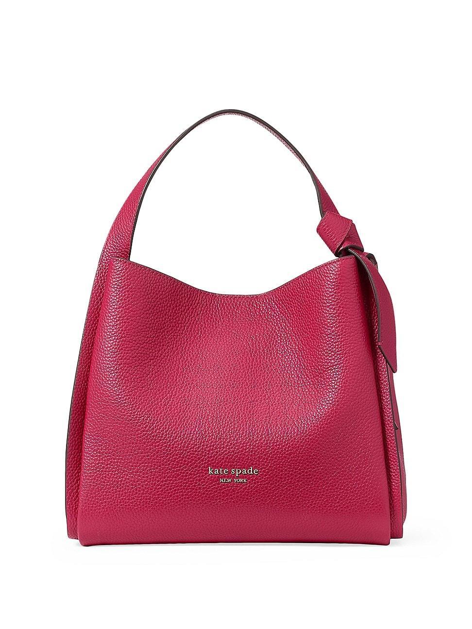 Kate Spade New York Knott Color-Blocked Pebbled Leather Medium Crossbody Tote (Renaissance Rose Multi) Tote Handbags Product Image