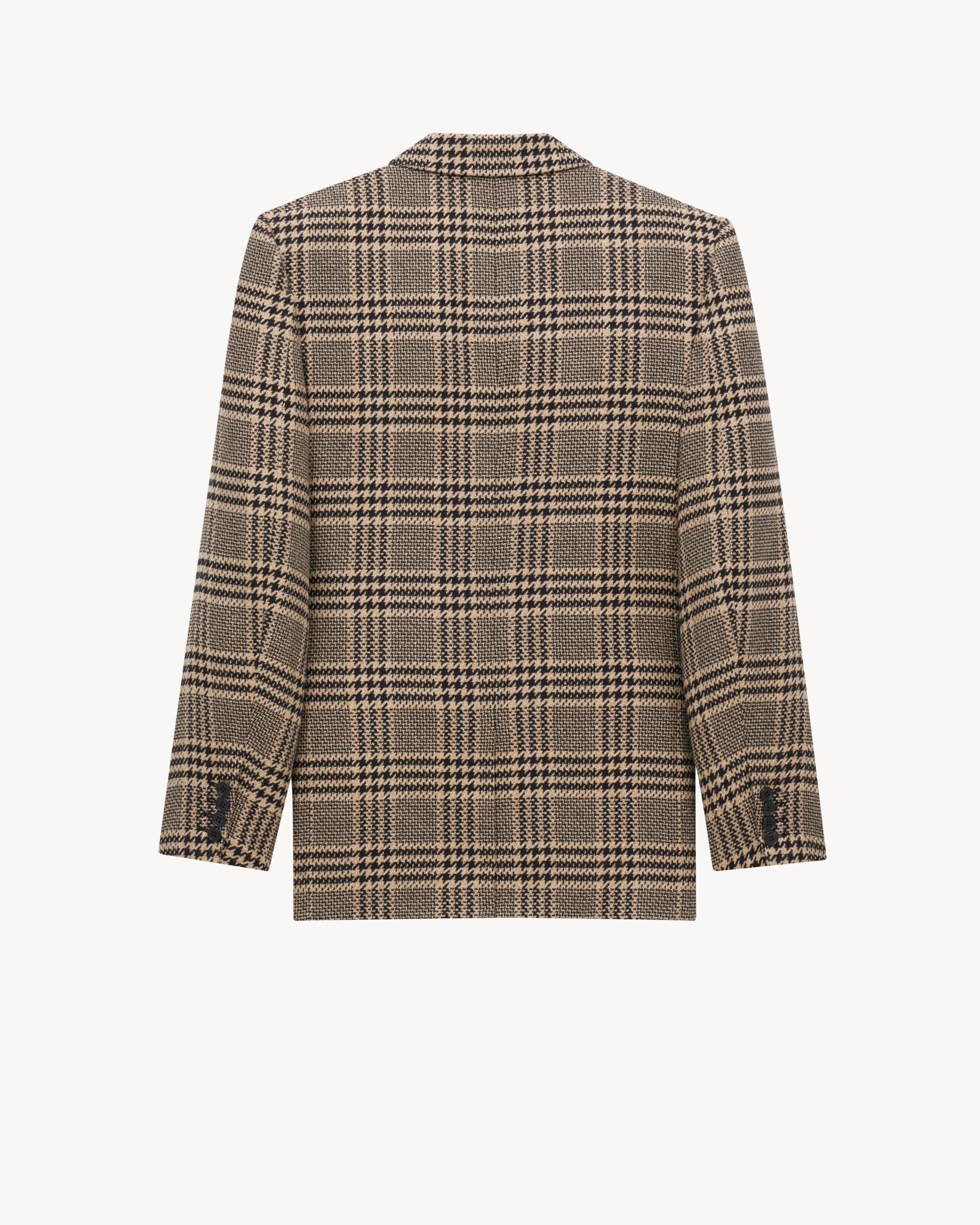 jacket in prince of wales silk and cashmere Product Image