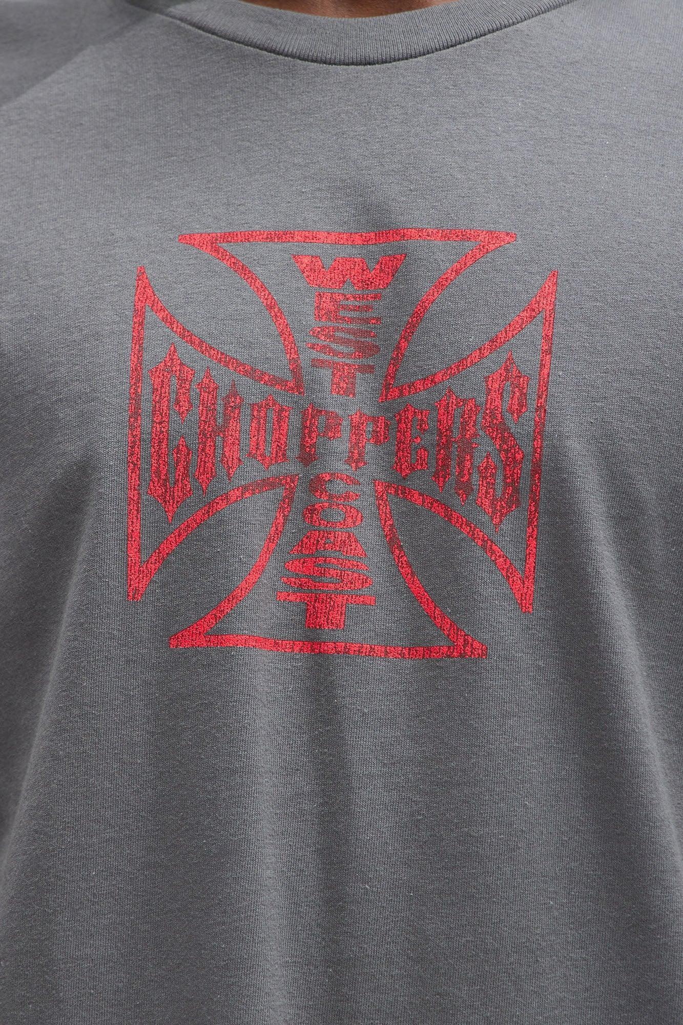 West Coast Choppers Small Cross Short Sleeve Tee - Grey Product Image