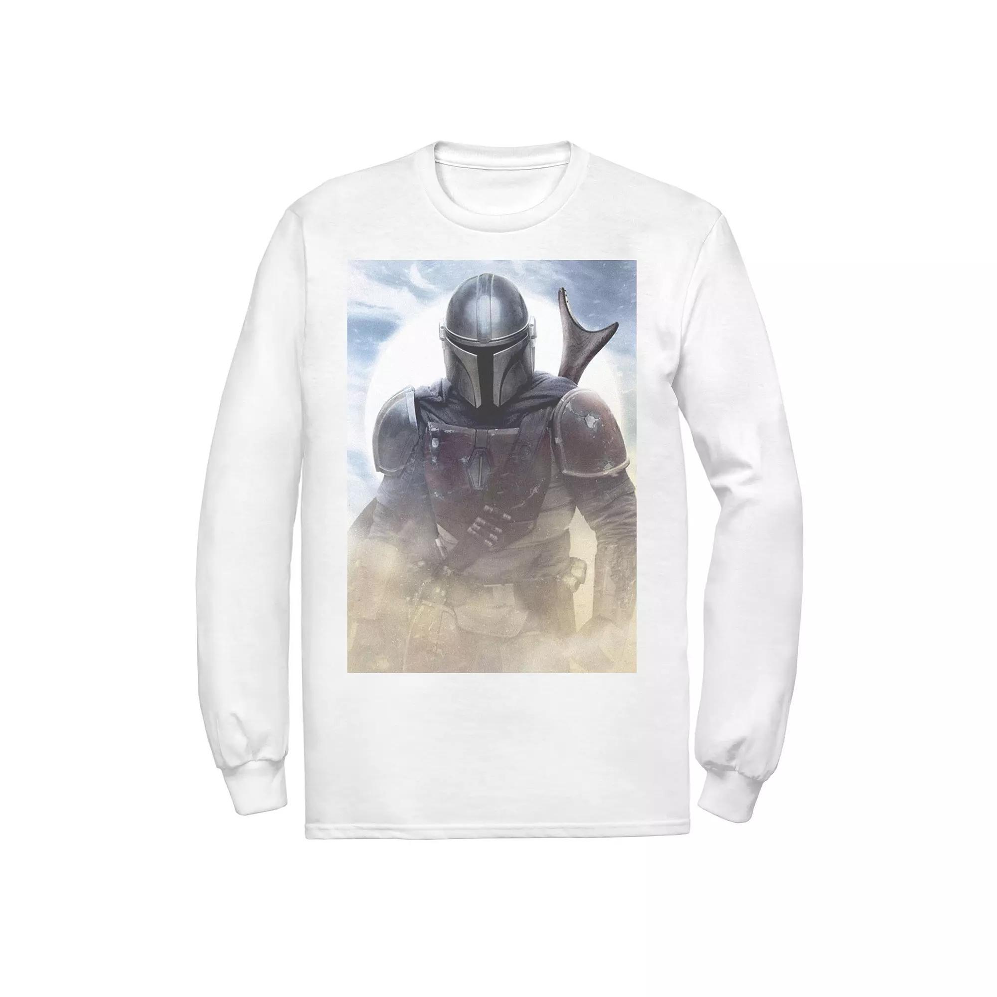 Men's Star Wars The Mandalorian Bounty Hunter Dusty Portrait Tee, Size: Large, White Product Image