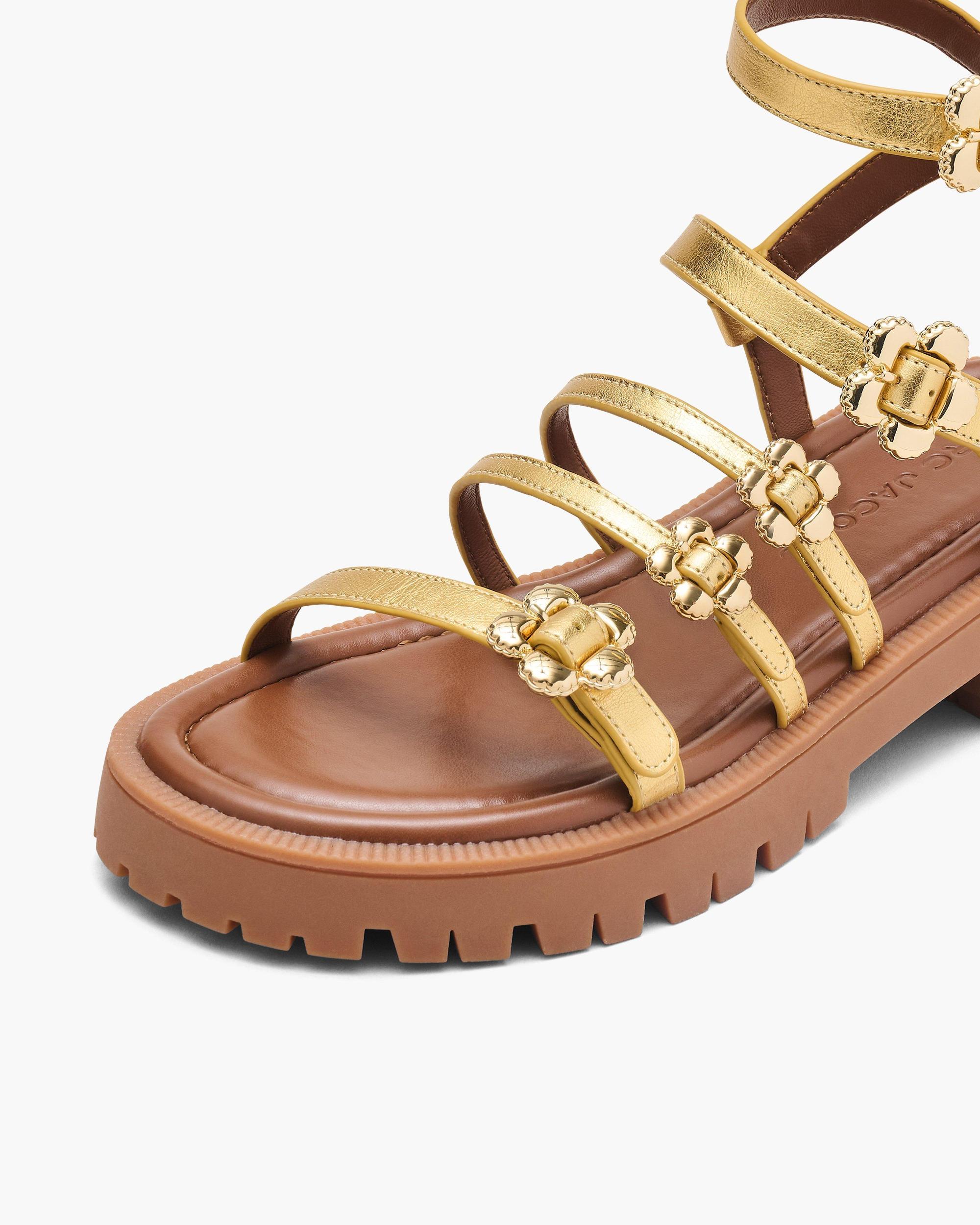 The Metallic Leather Daisy Gladiator Sandal Product Image