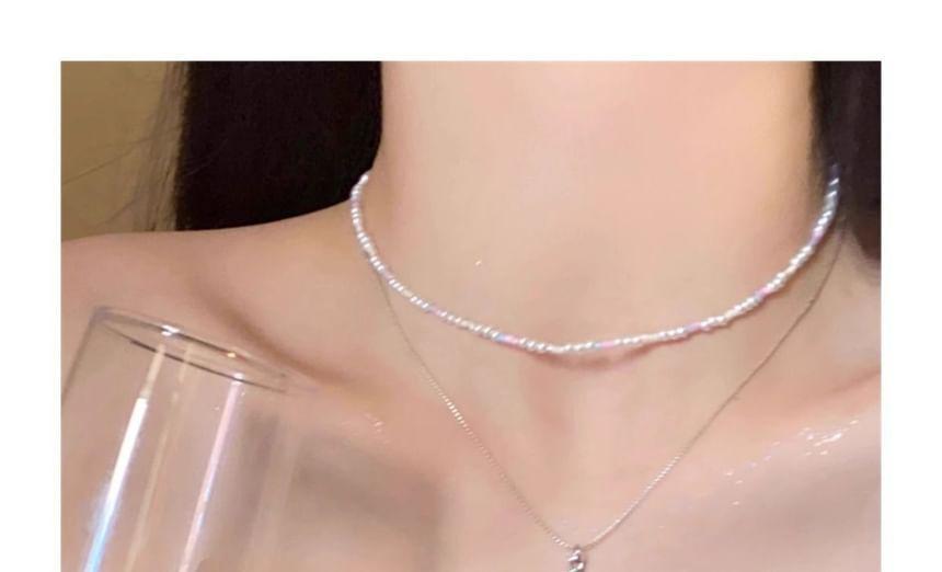 Set:  Star Pendant Alloy Choker + Faux Pearl Choker Product Image