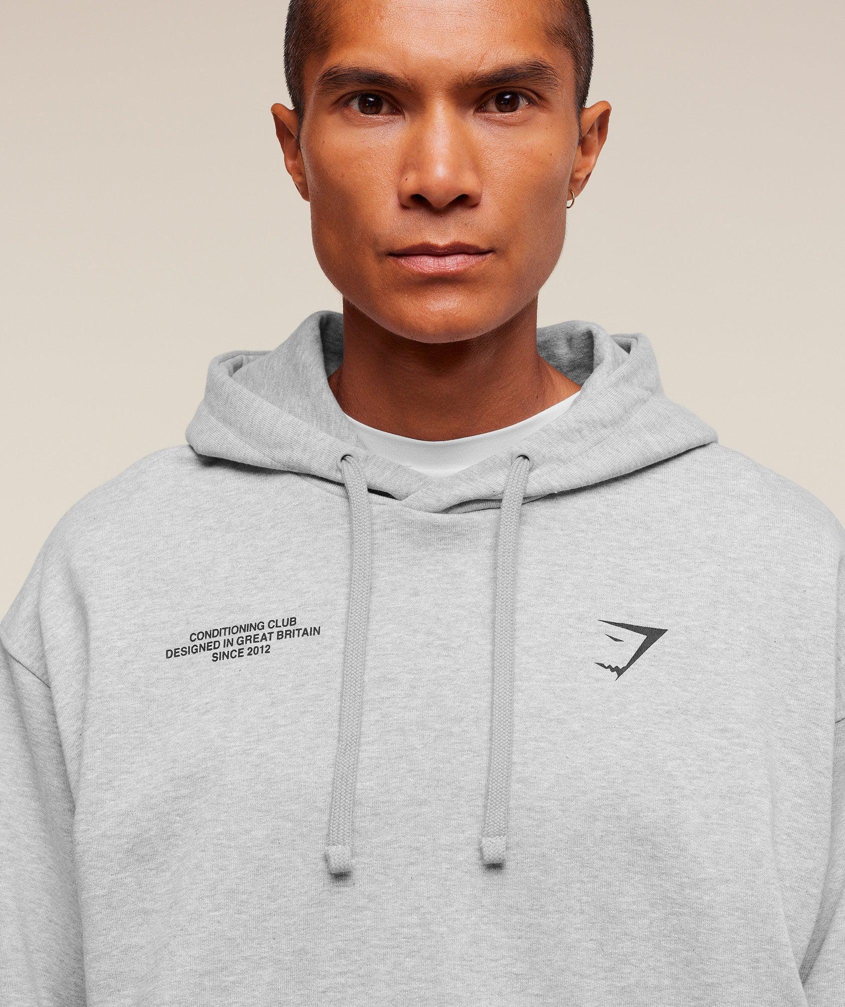 Gymshark Conditioning Club Hoodie - Light Grey Core Marl Male Product Image