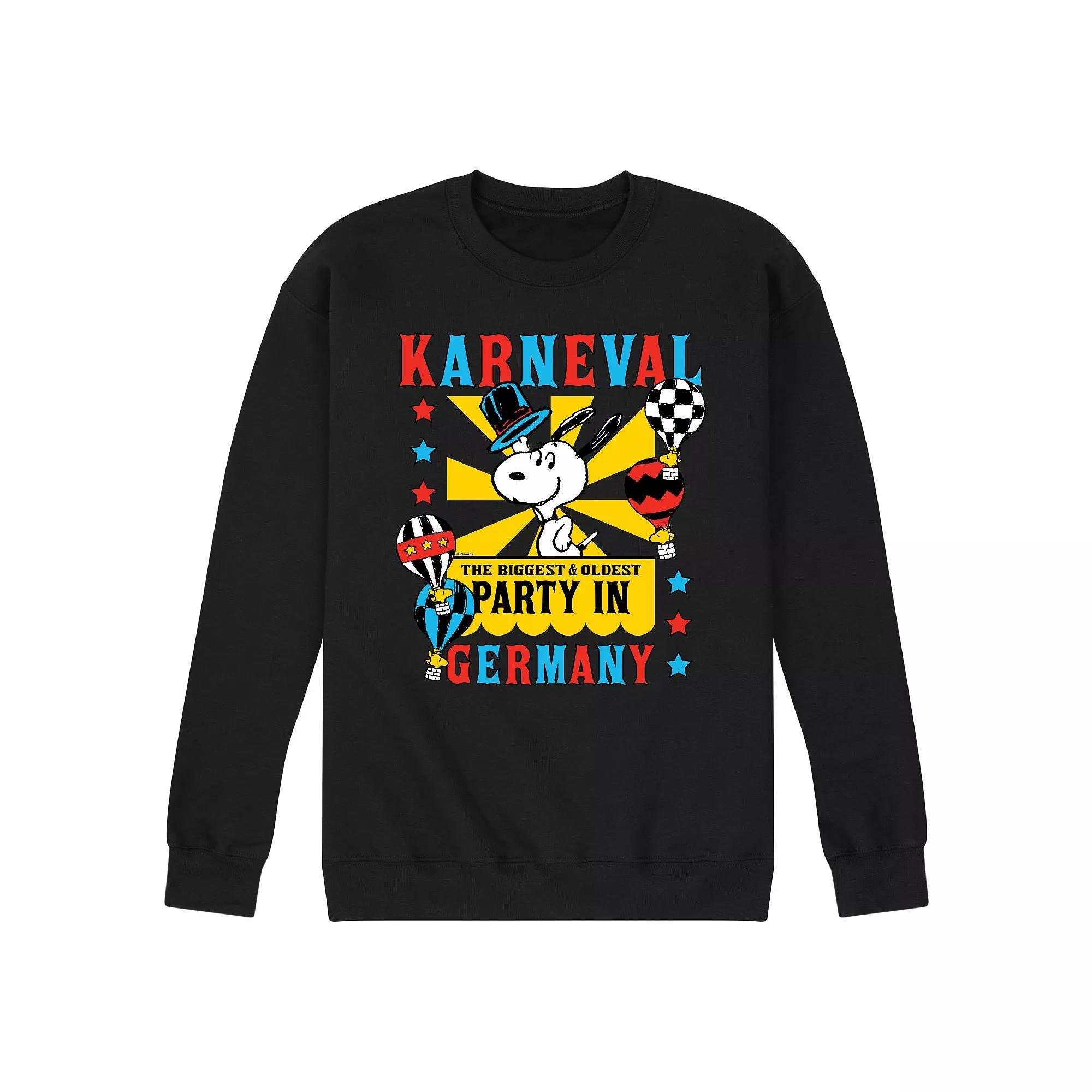 Men's Peanuts Karneval Germany Fleece Top, Size: Large, Black Product Image