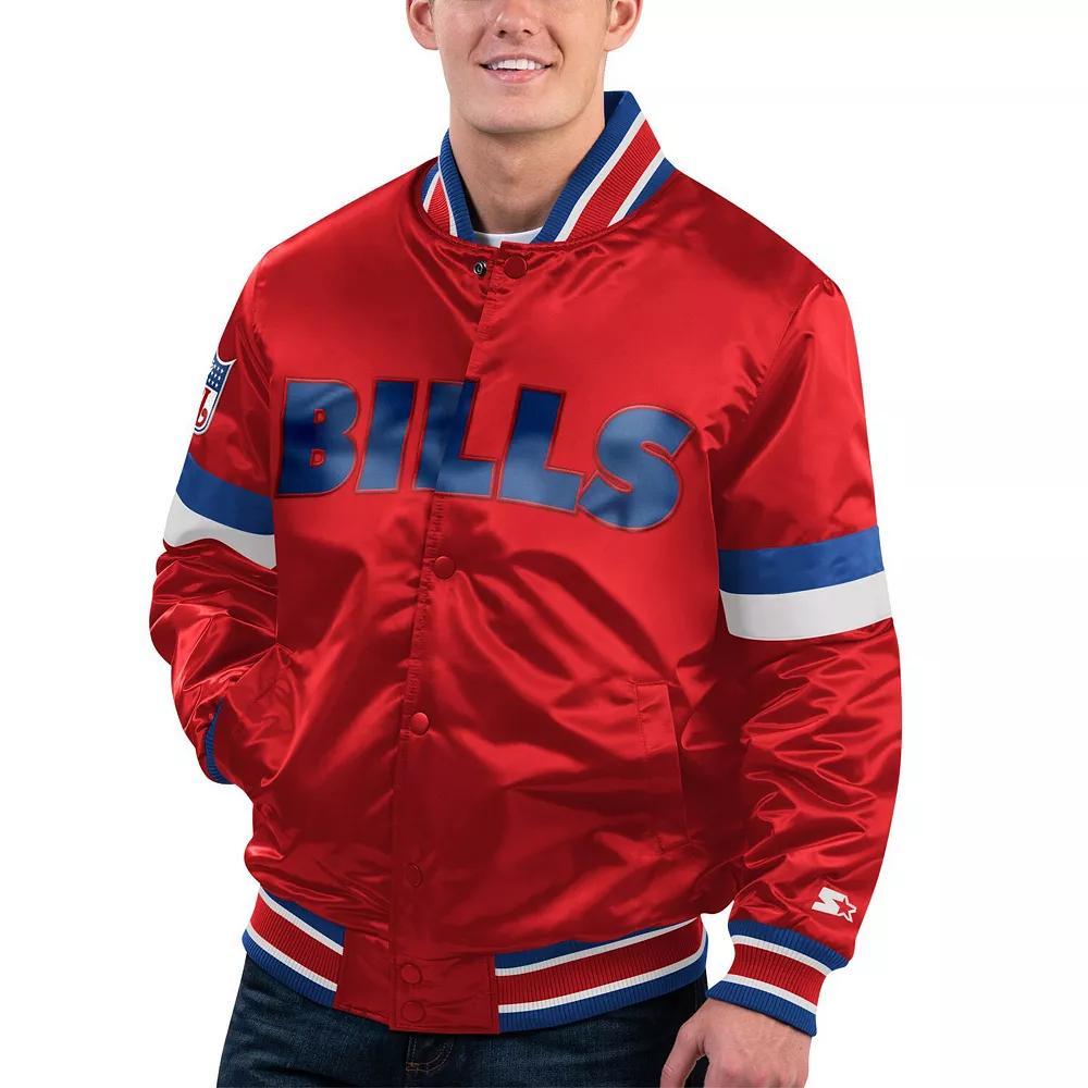 Men's Starter Red Buffalo Bills Gridiron Classics Home Game Satin Full-Snap Varsity Jacket,  Product Image