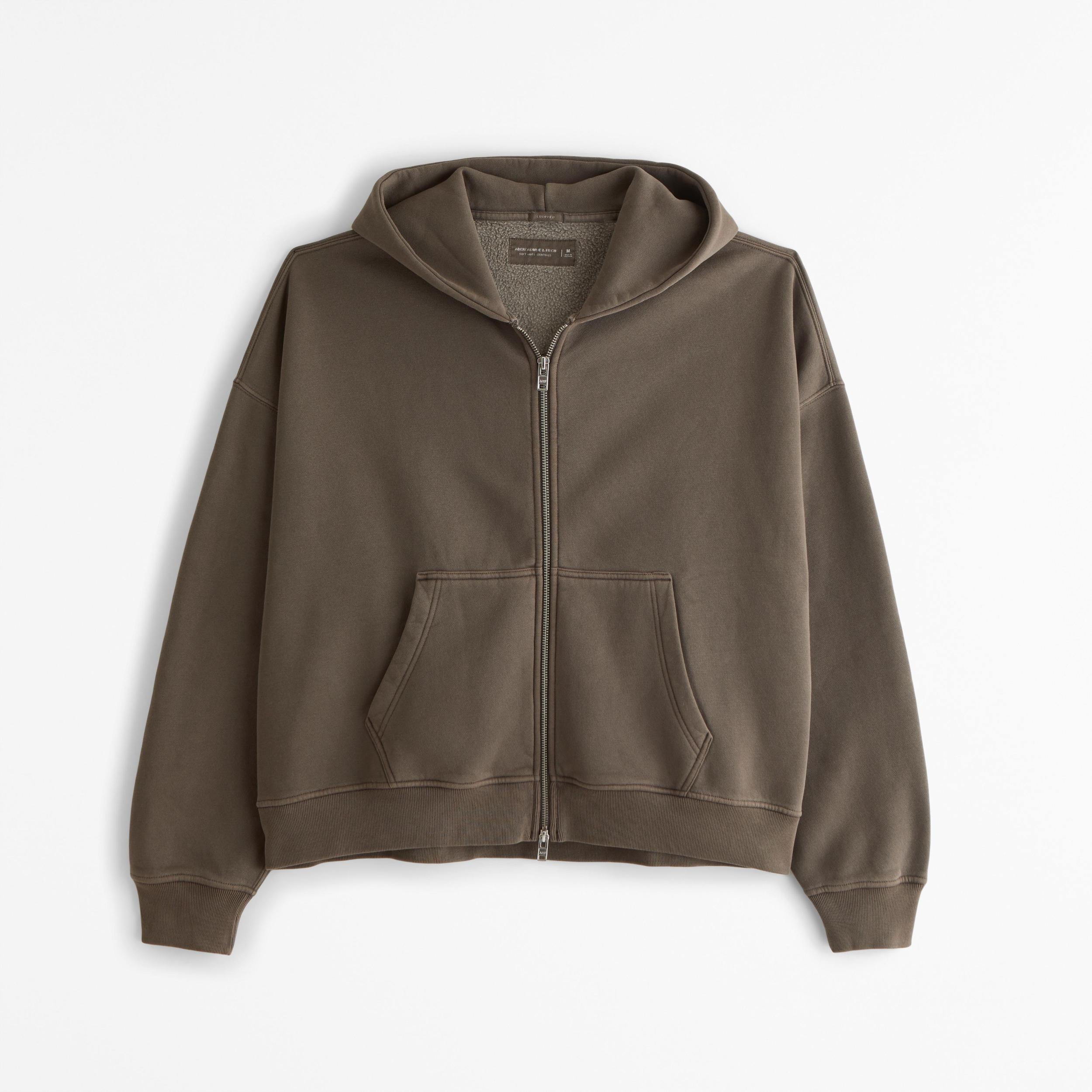 Cropped Essential Full-Zip Hoodie Product Image