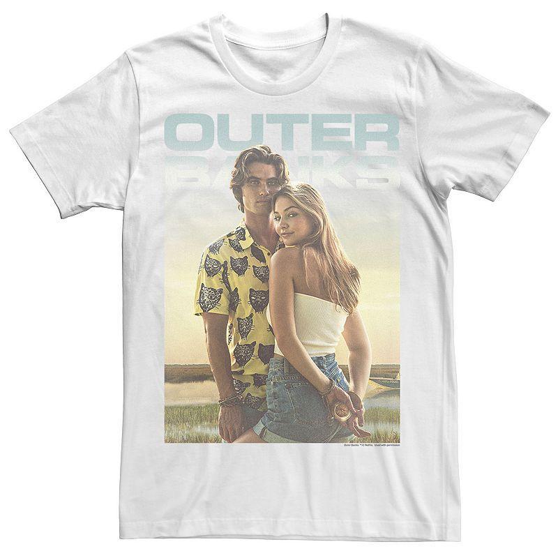 Men's Netflix Outer Banks John And Sarah Poster Tee, Size: XXL, White Product Image