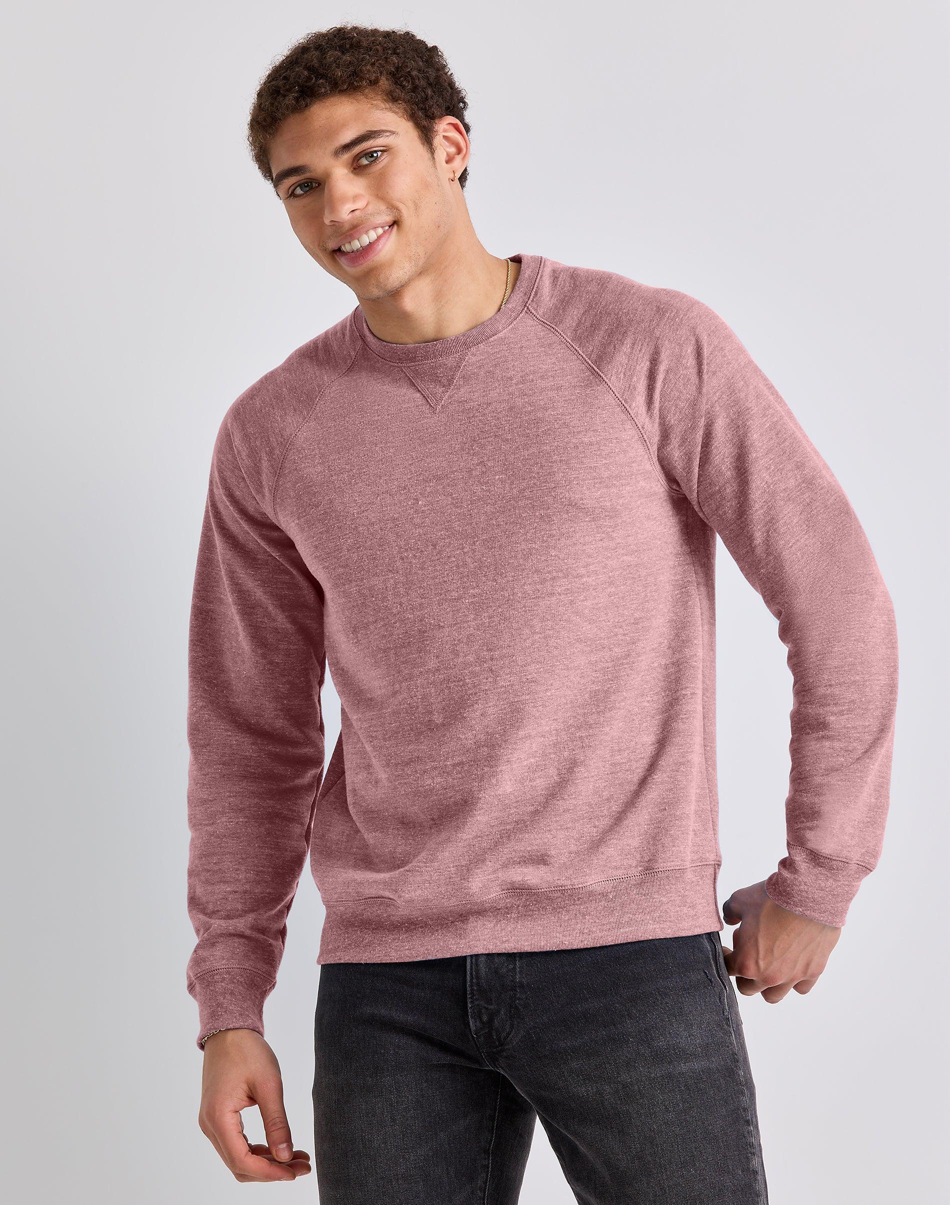 Hanes Originals Mens French Terry Sweatshirt Sandalwood Red Heather S Product Image