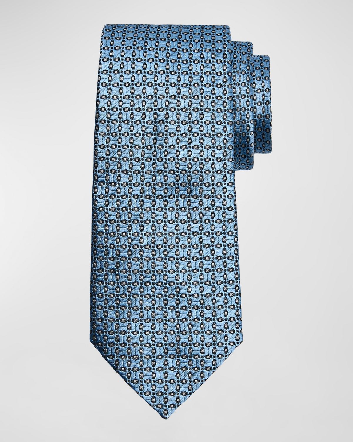 Men's Geometric Jacquard Silk Tie Product Image