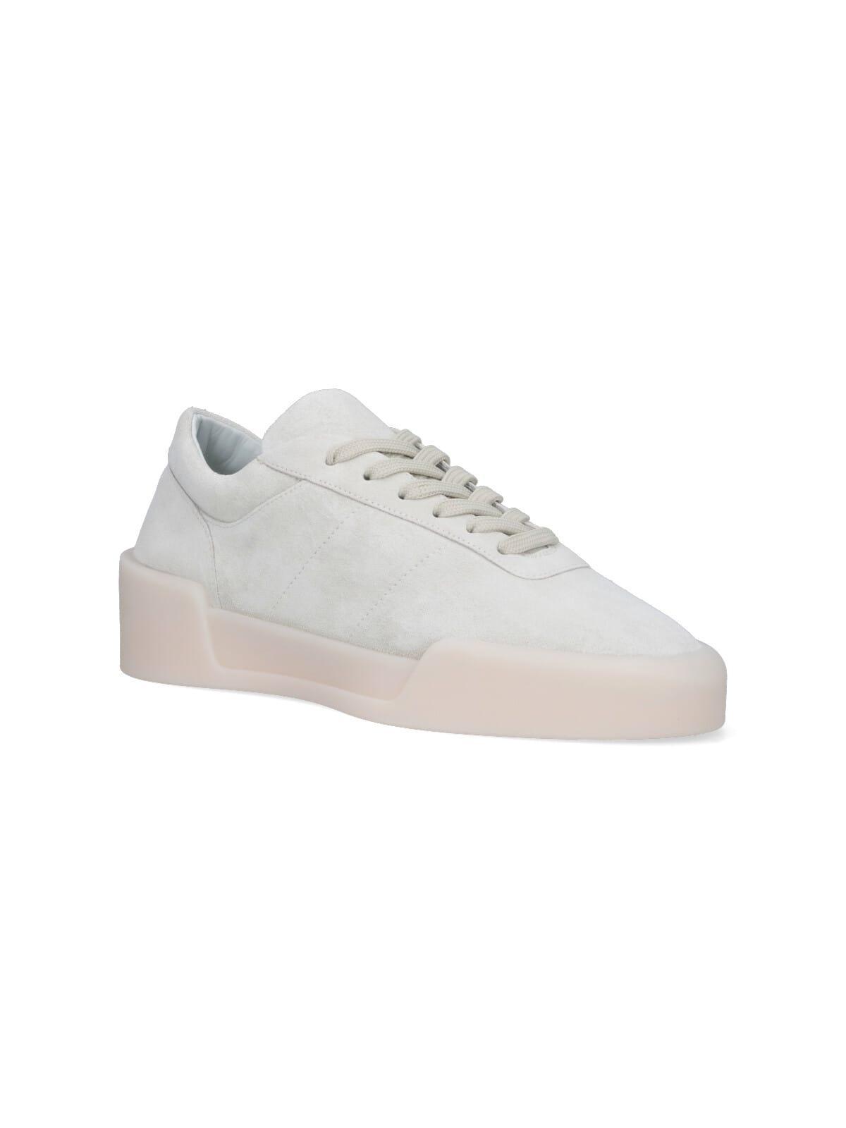 FEAR OF GOD Aerobic Low Leather Sneakers In Gray Product Image