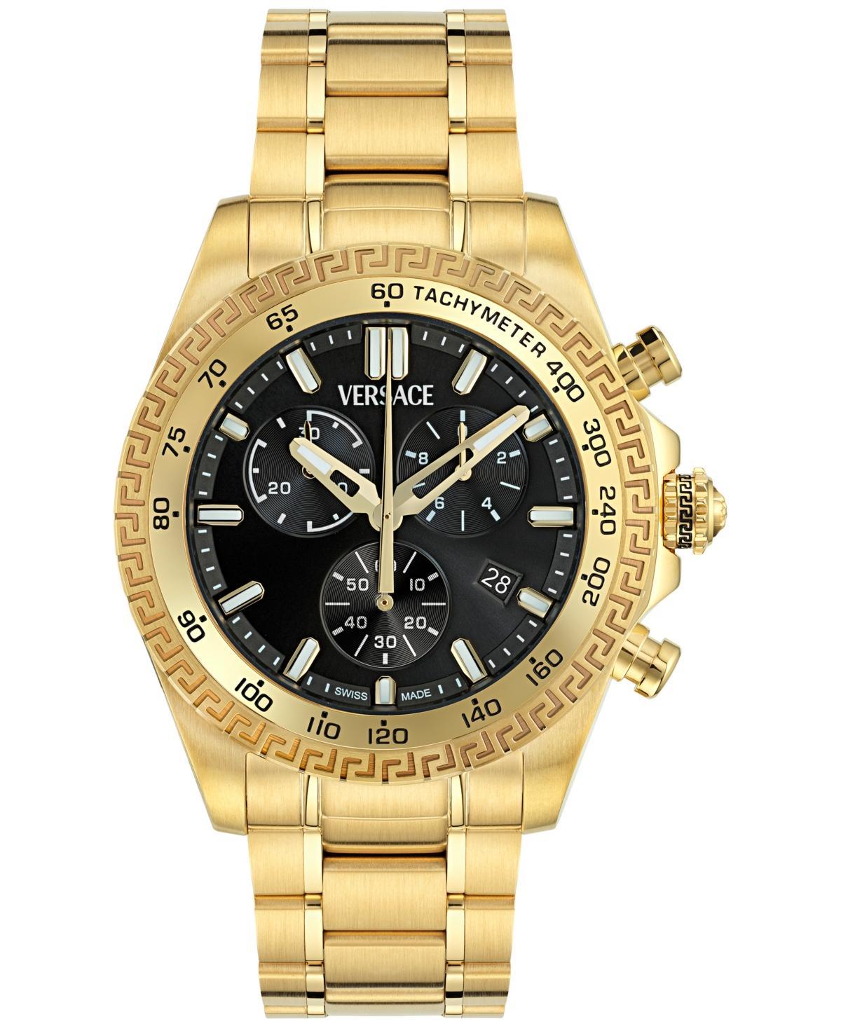 Versace Mens Chrono X Gold Tone Stainless Steel Bracelet Watch Product Image