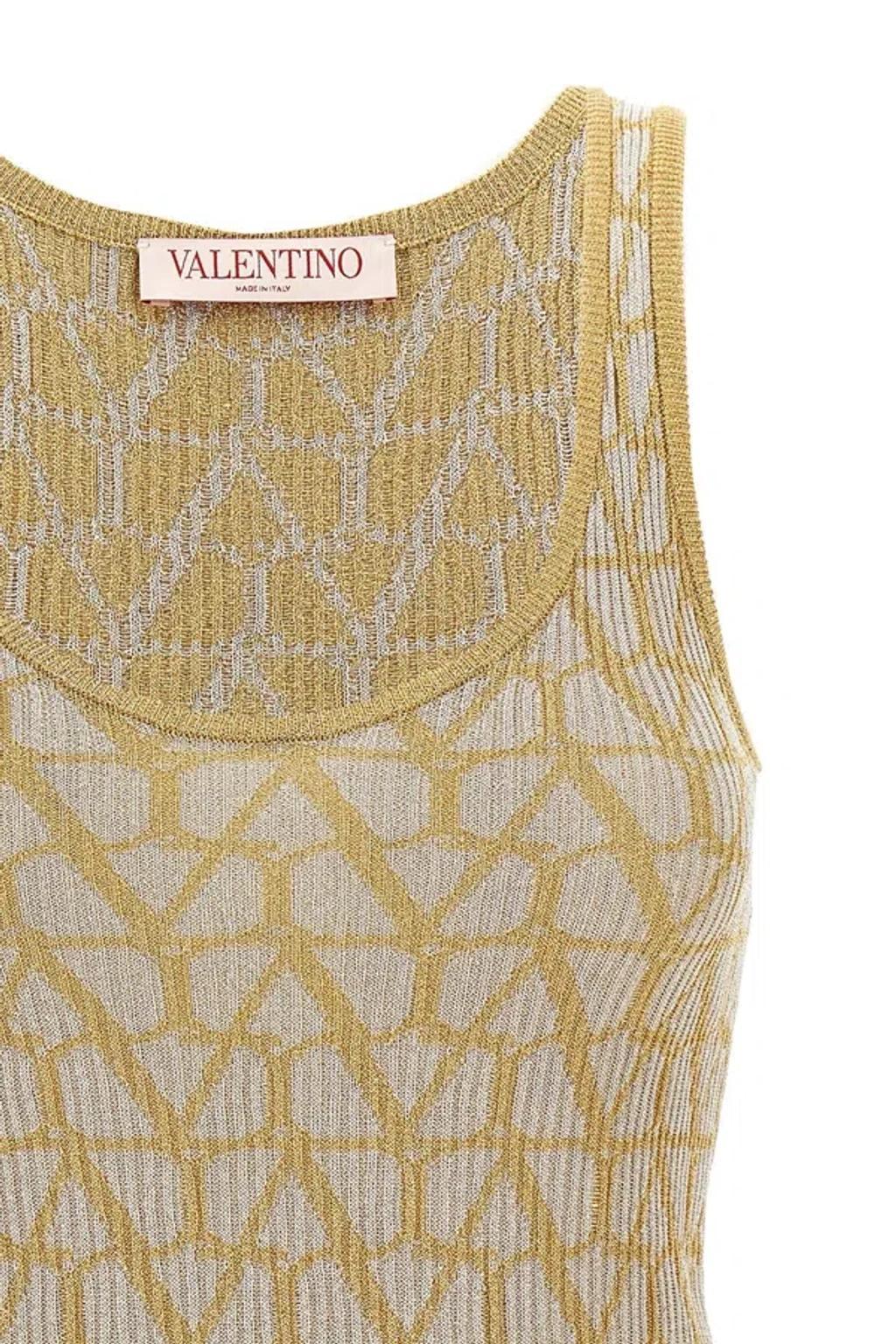 VALENTINO Iconographic Canvas Sleeveless Top In Multicolor Product Image