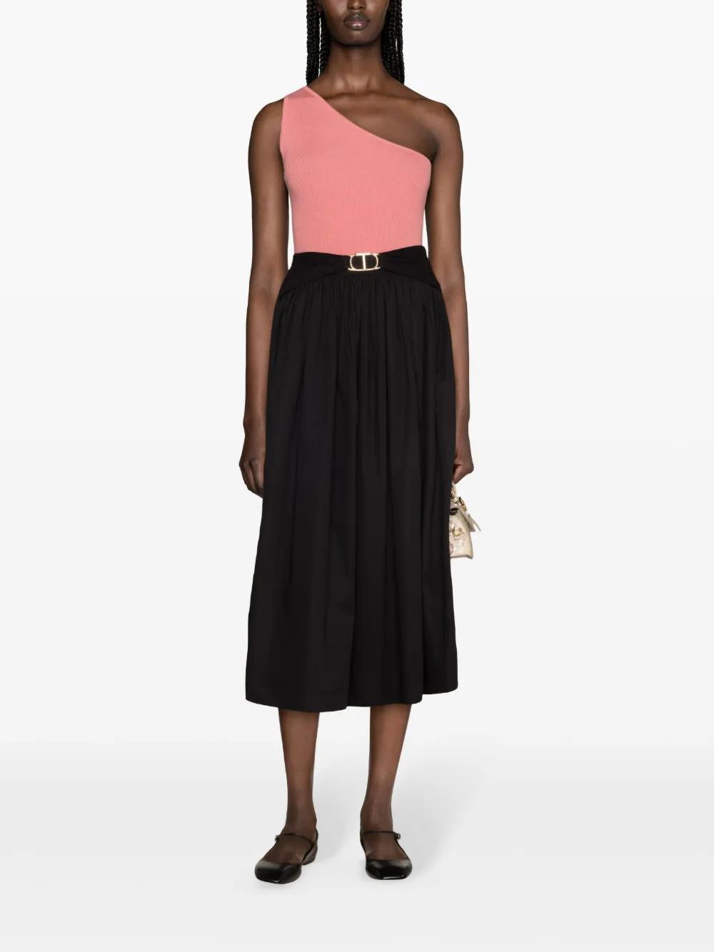 belted flared midi skirt Product Image