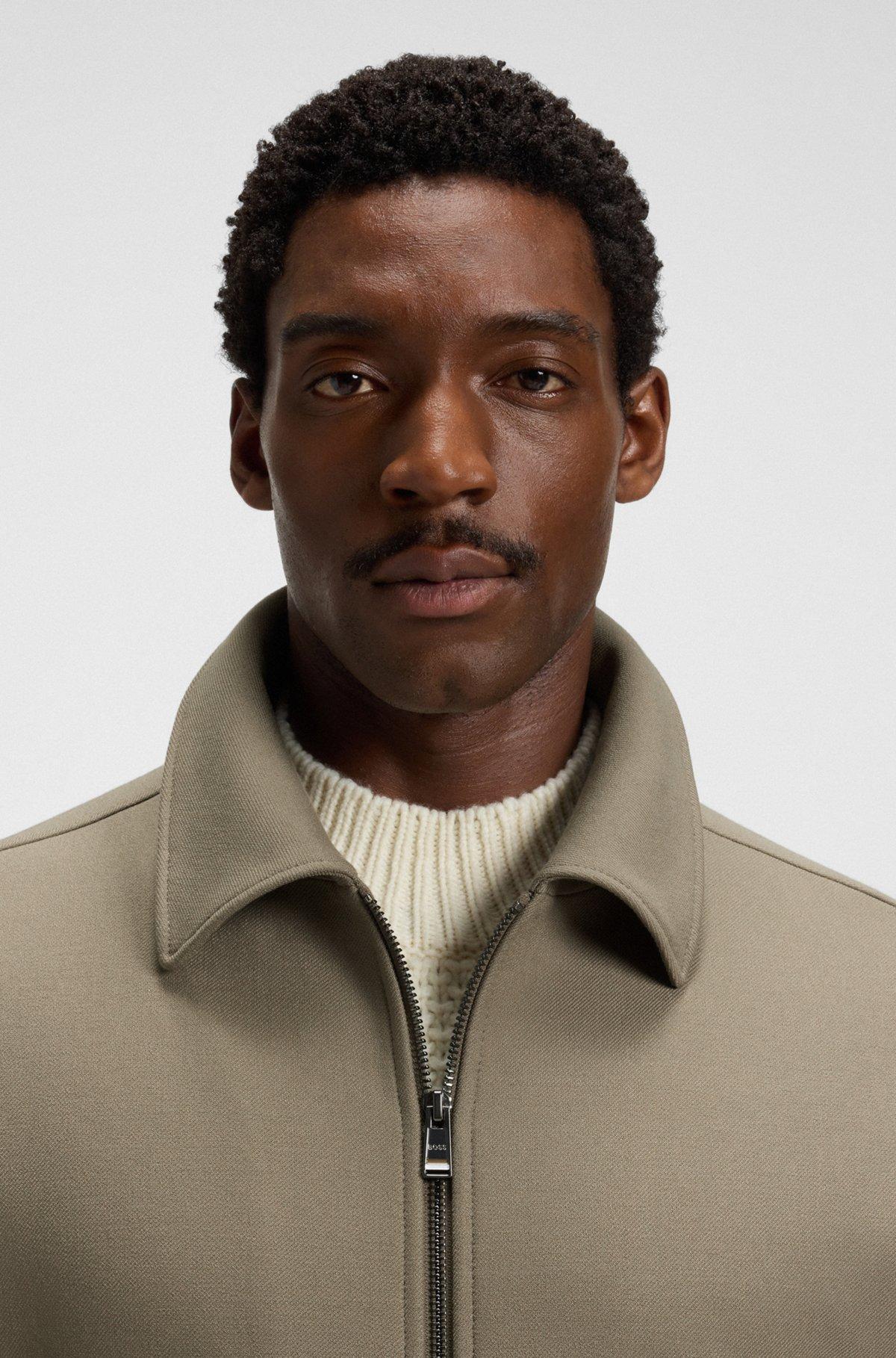 Slim-fit jacket in stretch fabric with wing collar Product Image