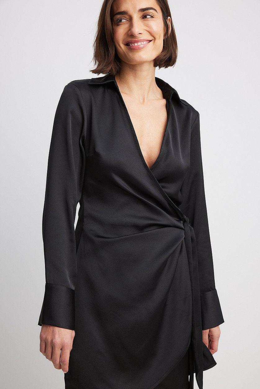 Draped Wrap Mini Dress Product Image