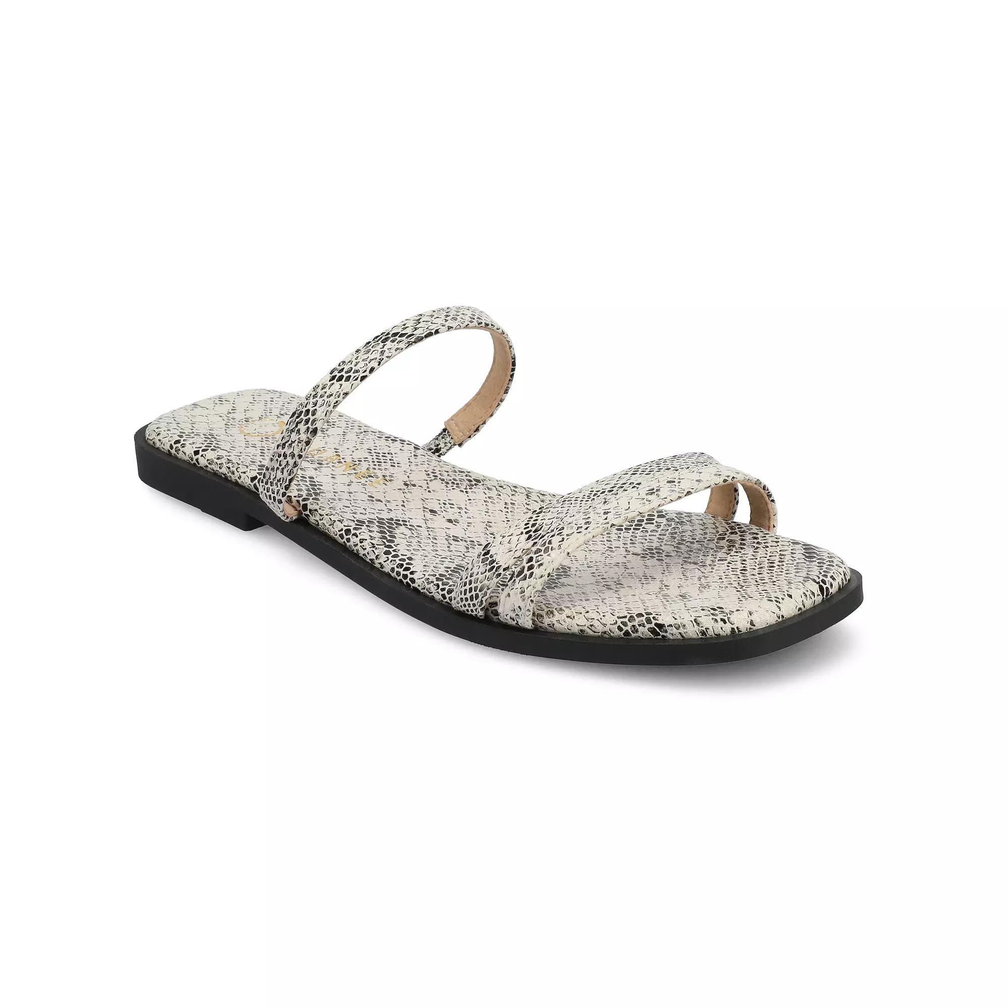 Journee Women's Multi Strap Slide On Flat Sandals,  Product Image