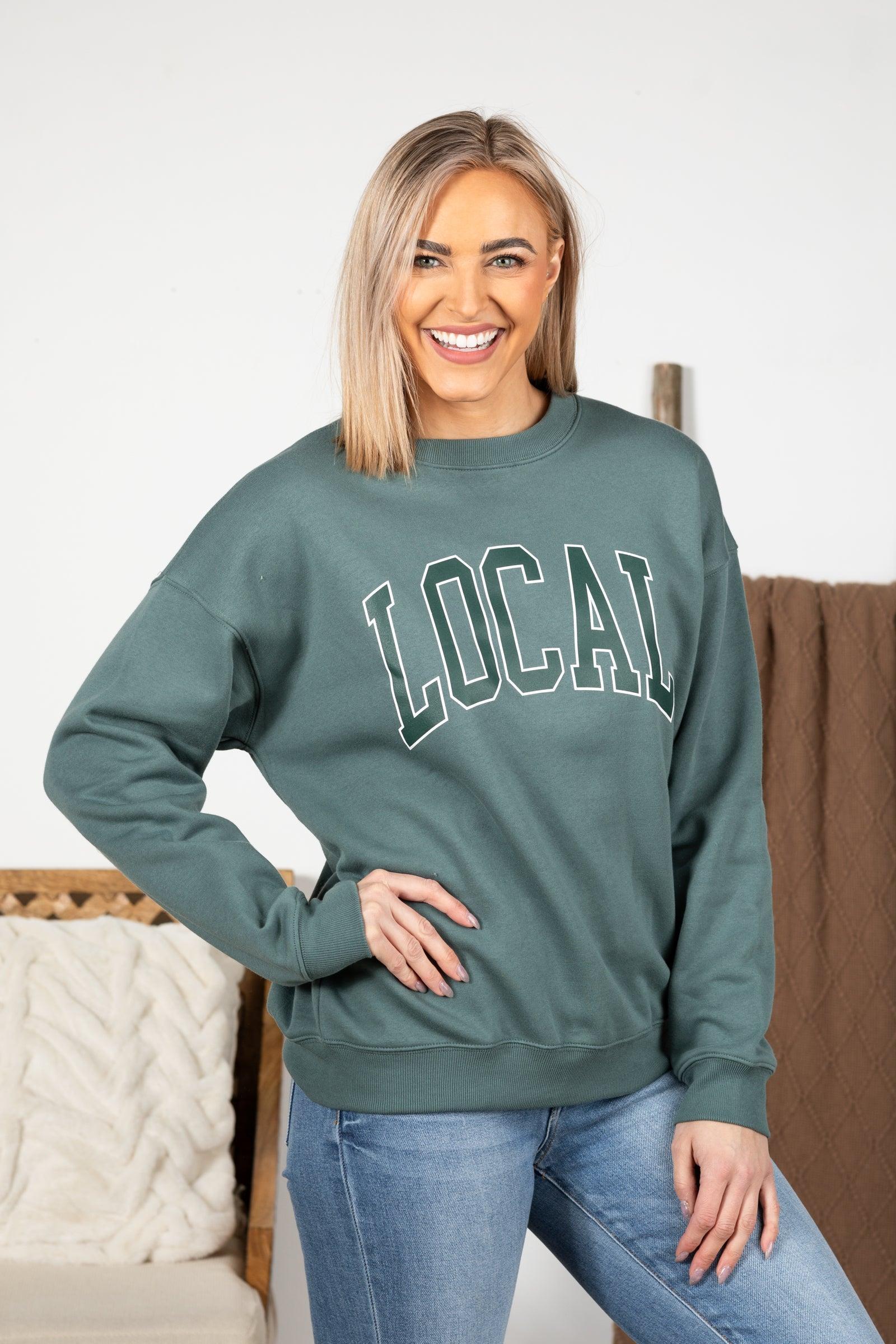 Local Printed Fleece Round Neck Sweatshirt Product Image