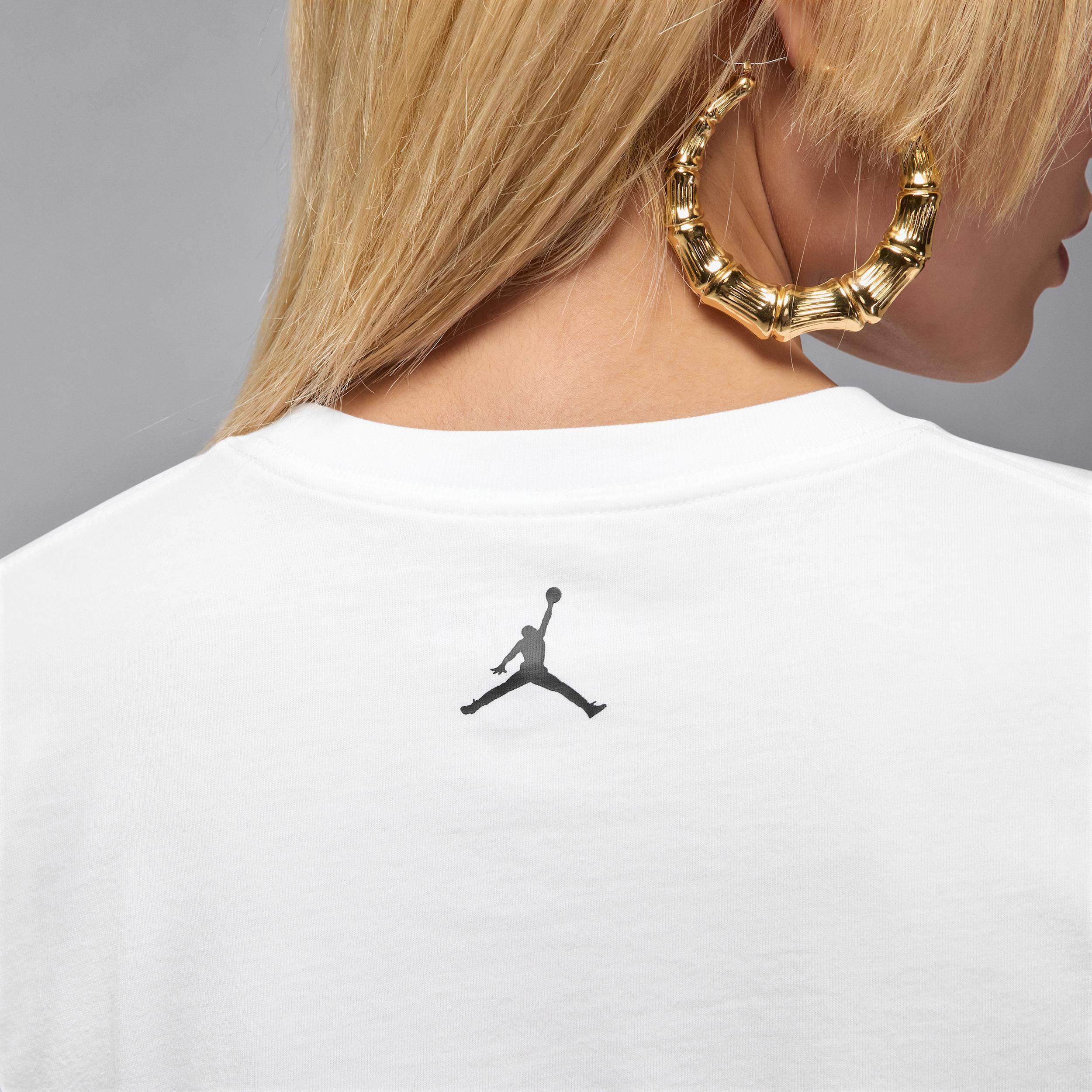 Jordan Womens Jordan Brooklyn TMID GX ATW Short Sleeve T-Shirt - Womens White/Black Product Image