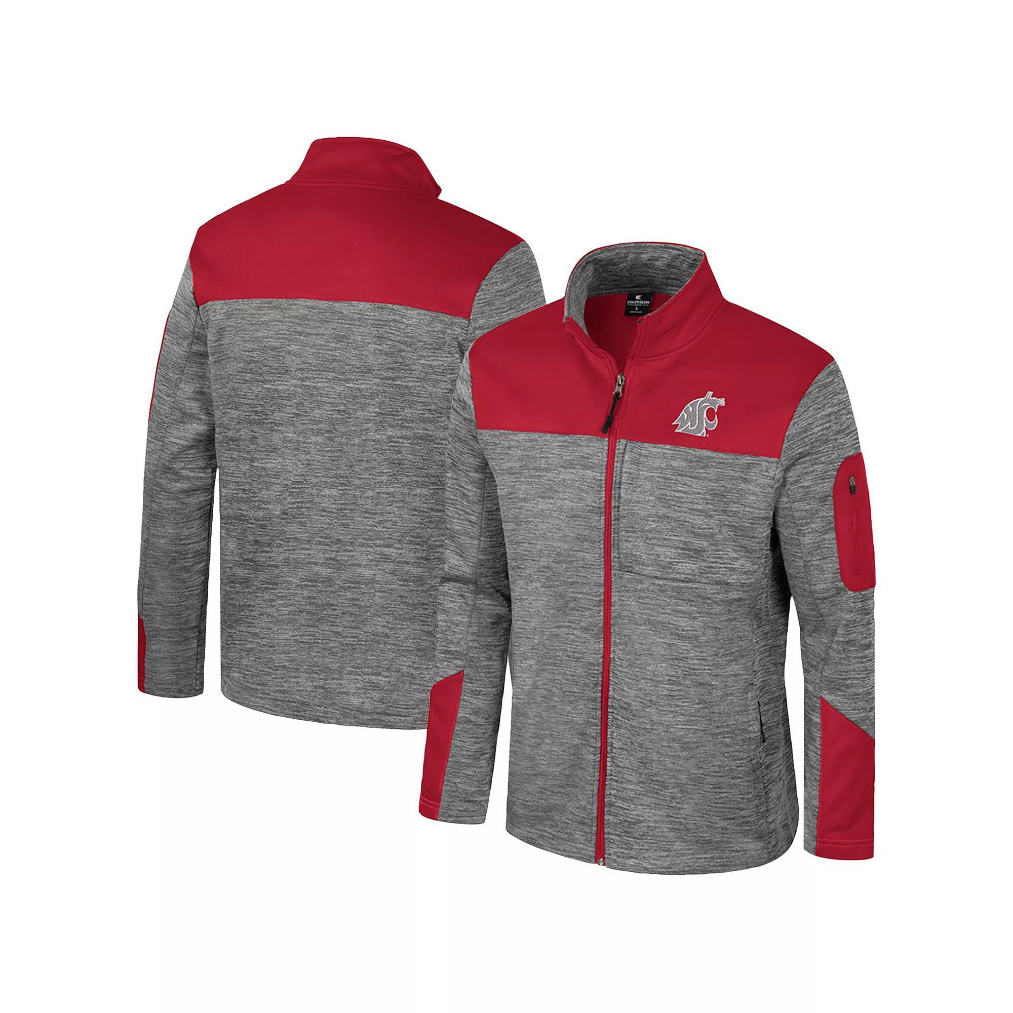 Men's Colosseum  Gray/Maroon Boston College Eagles Guard Full-Zip Jacket, Size: Medium, Grey Product Image