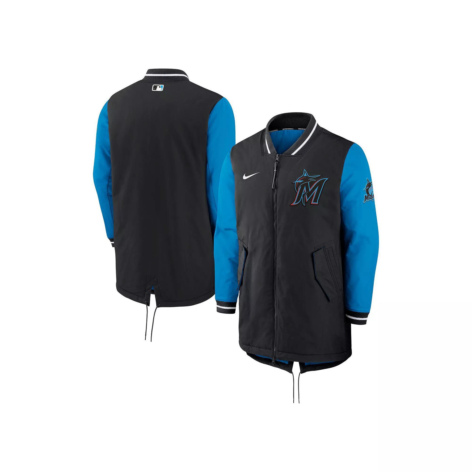 Men's Nike Black Miami Marlins Dugout Performance Full-Zip Jacket, Size: XL Product Image