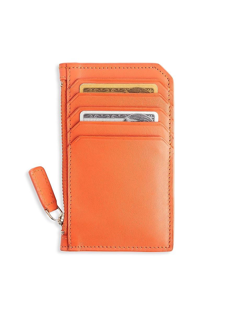 Womens Zip Leather Card Wallet Product Image