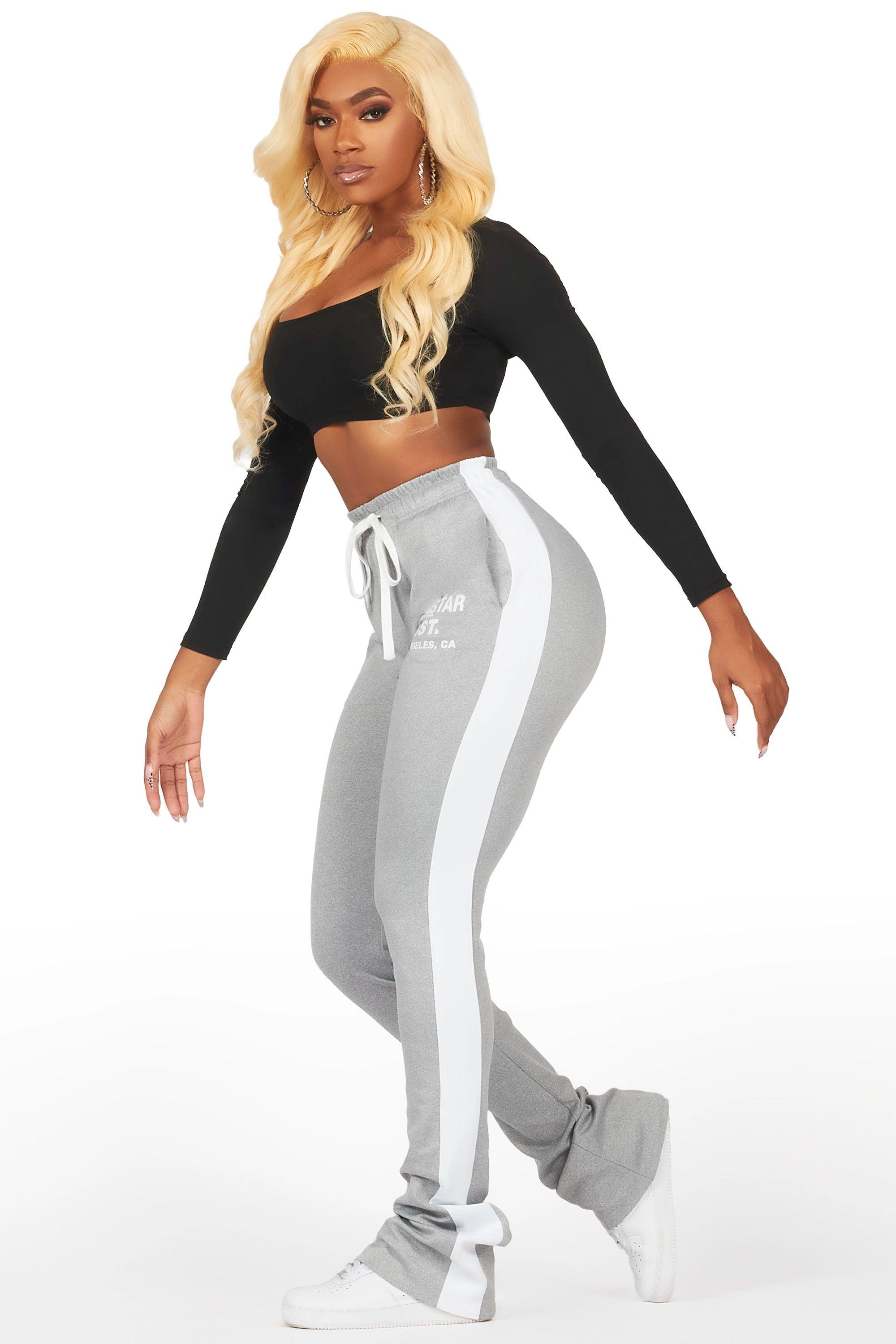 Savannah Heather Grey Super Stacked Track Pant Female Product Image