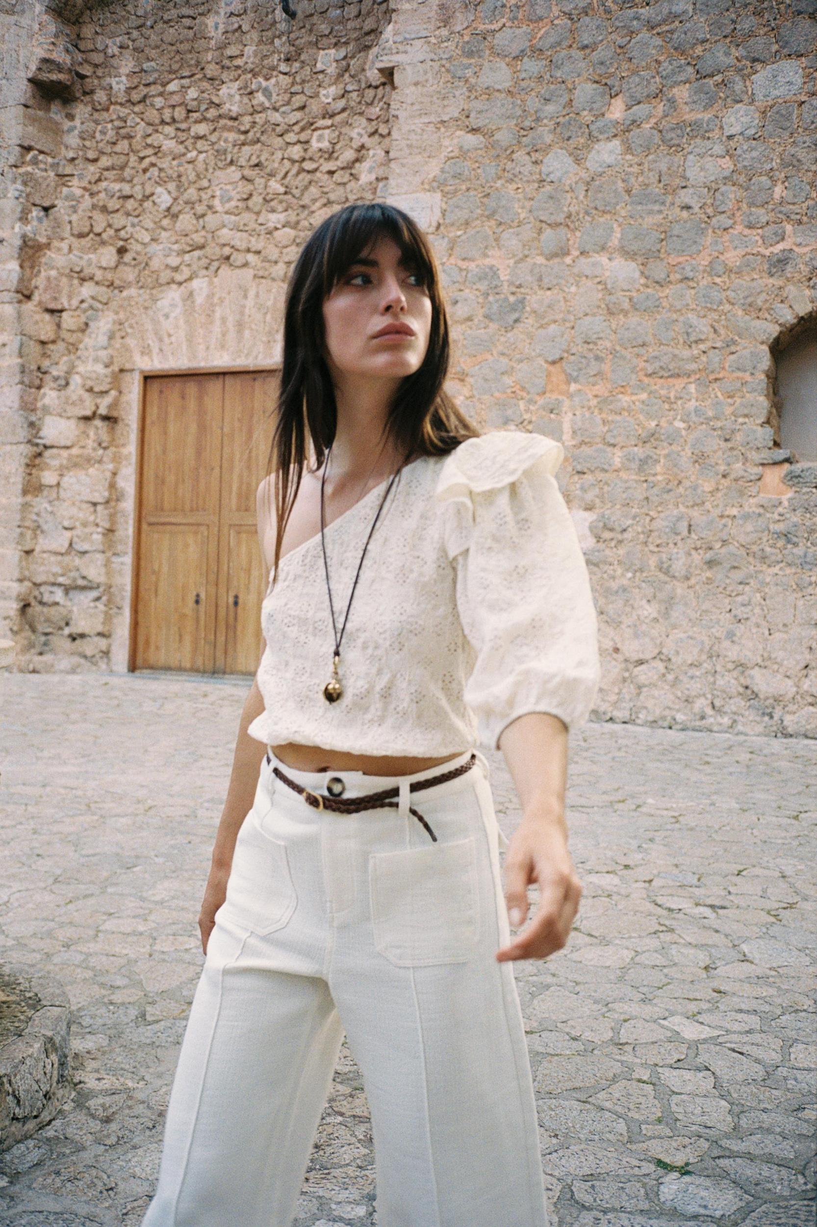 EMBROIDERED ASYMMETRIC TOP Product Image